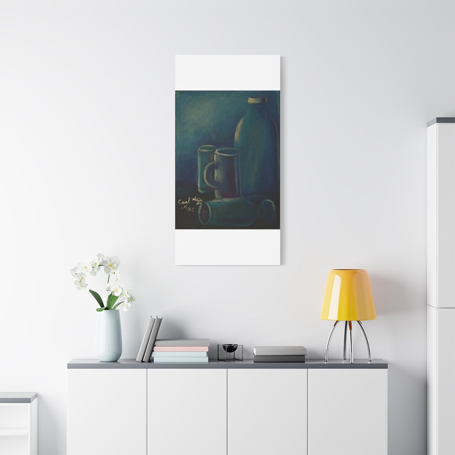 Canvas Art - Glass and Bottle Design