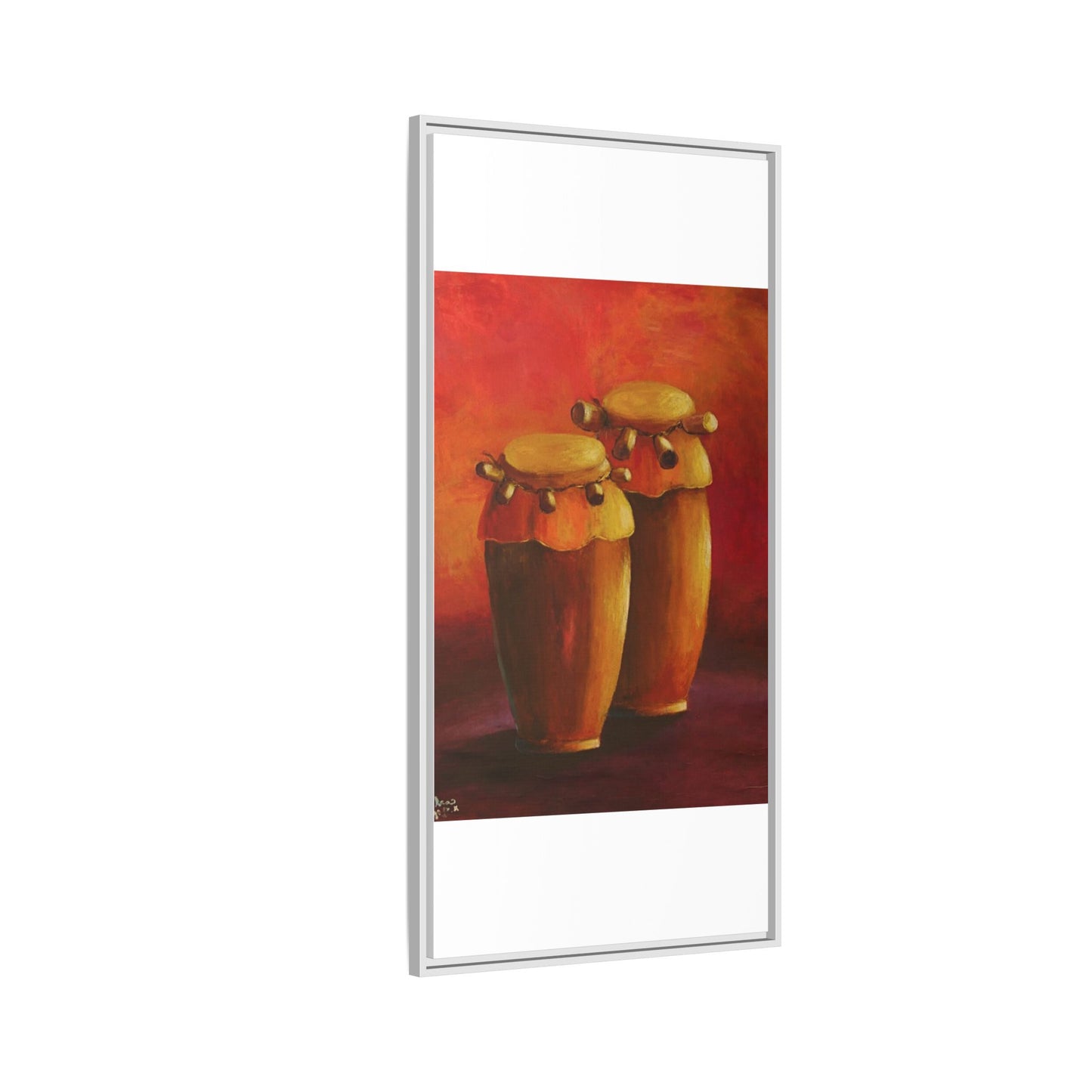 Canvas Wall Art - Haiti Cultural Drum, Matte Canvas, Framed