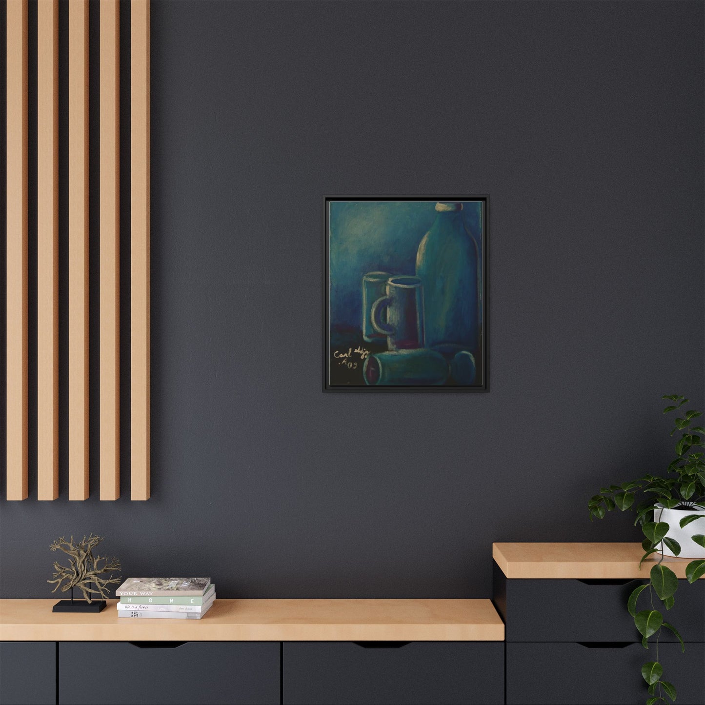 Canvas Wall Art Bottle and Glass