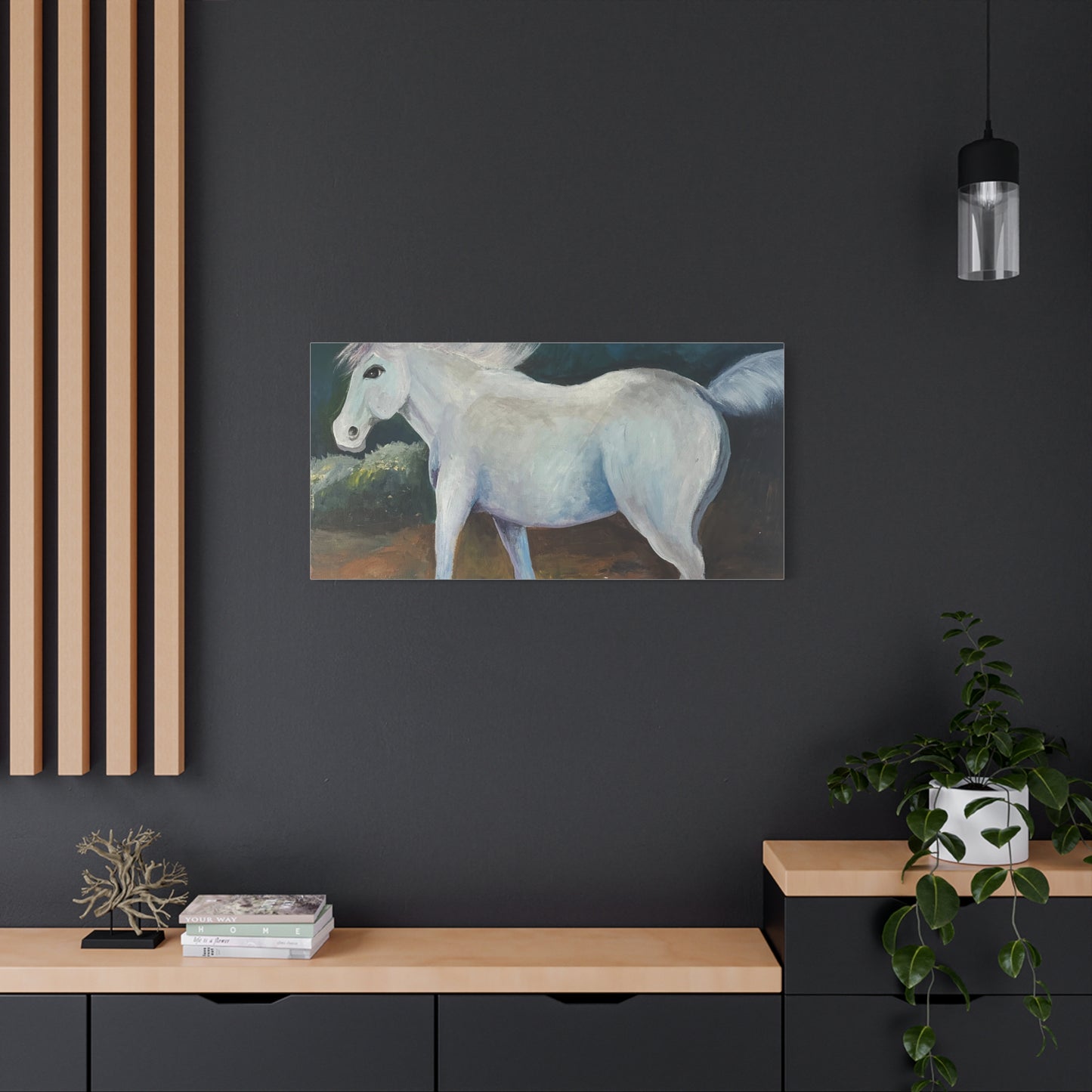 Canvas Art Print - White Horse
