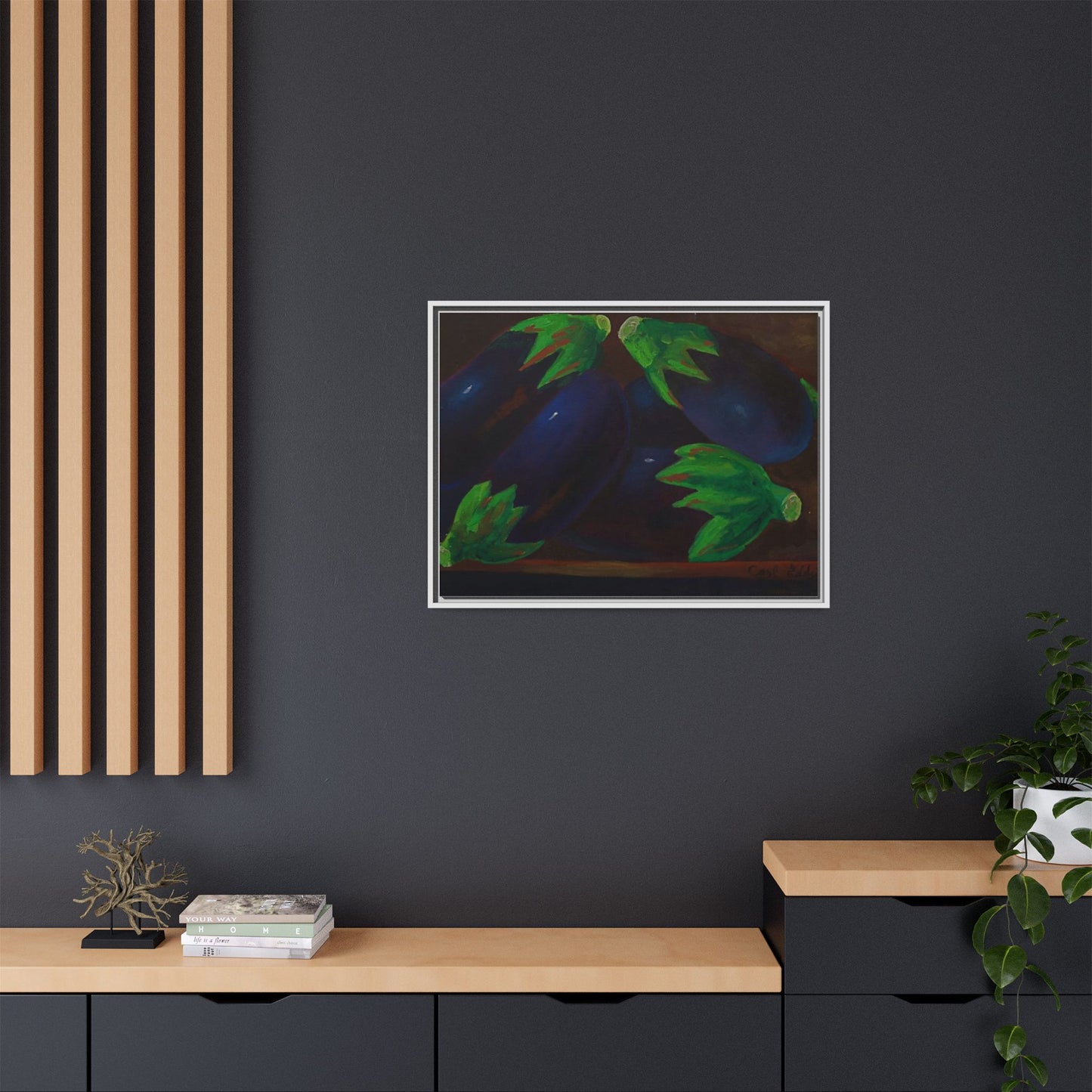 Canvas Wall Art - Tropical Eggplant Design