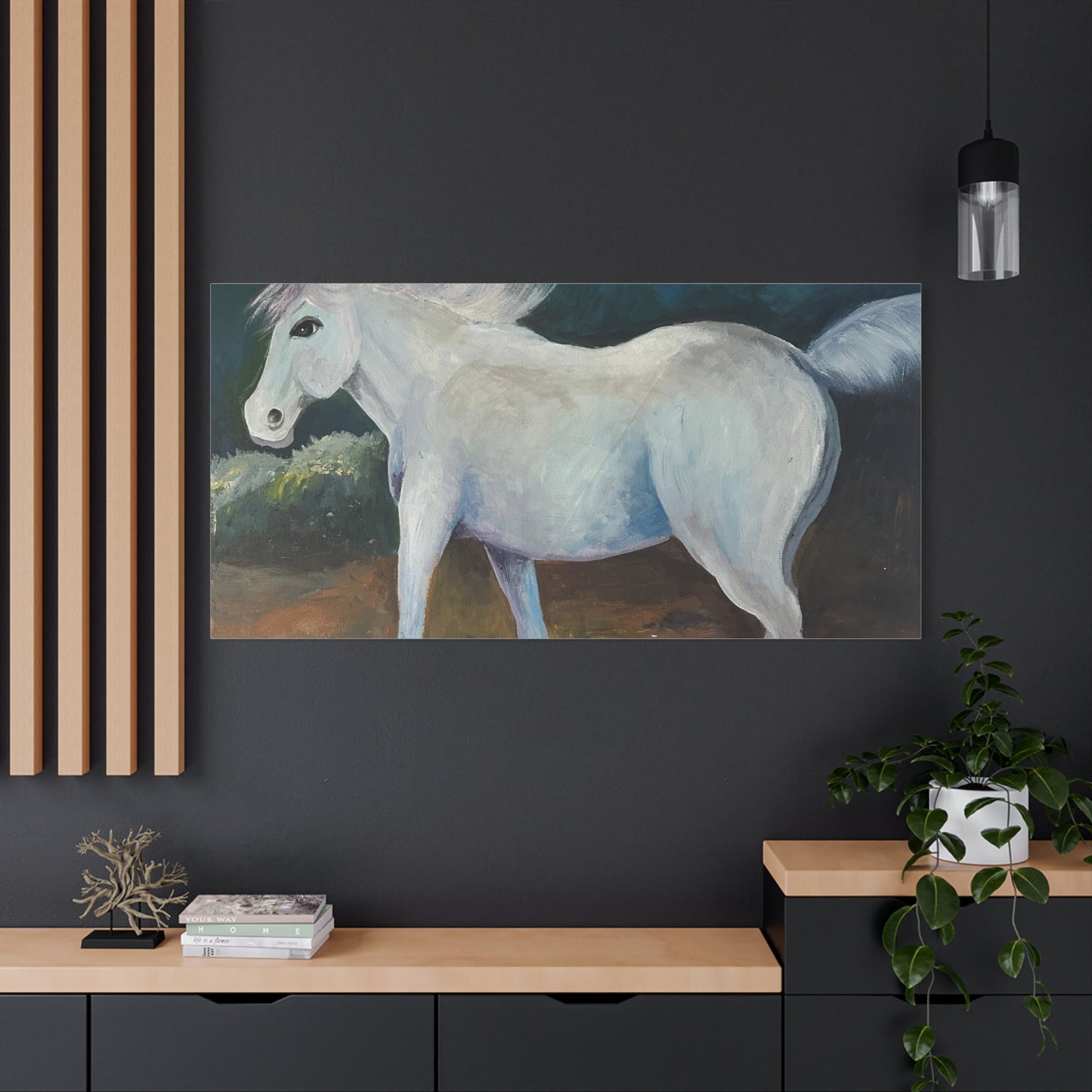 Canvas Art Print - White Horse