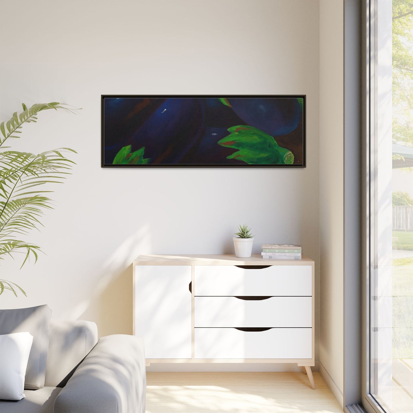 Canvas Wall Art - Tropical Eggplant Design