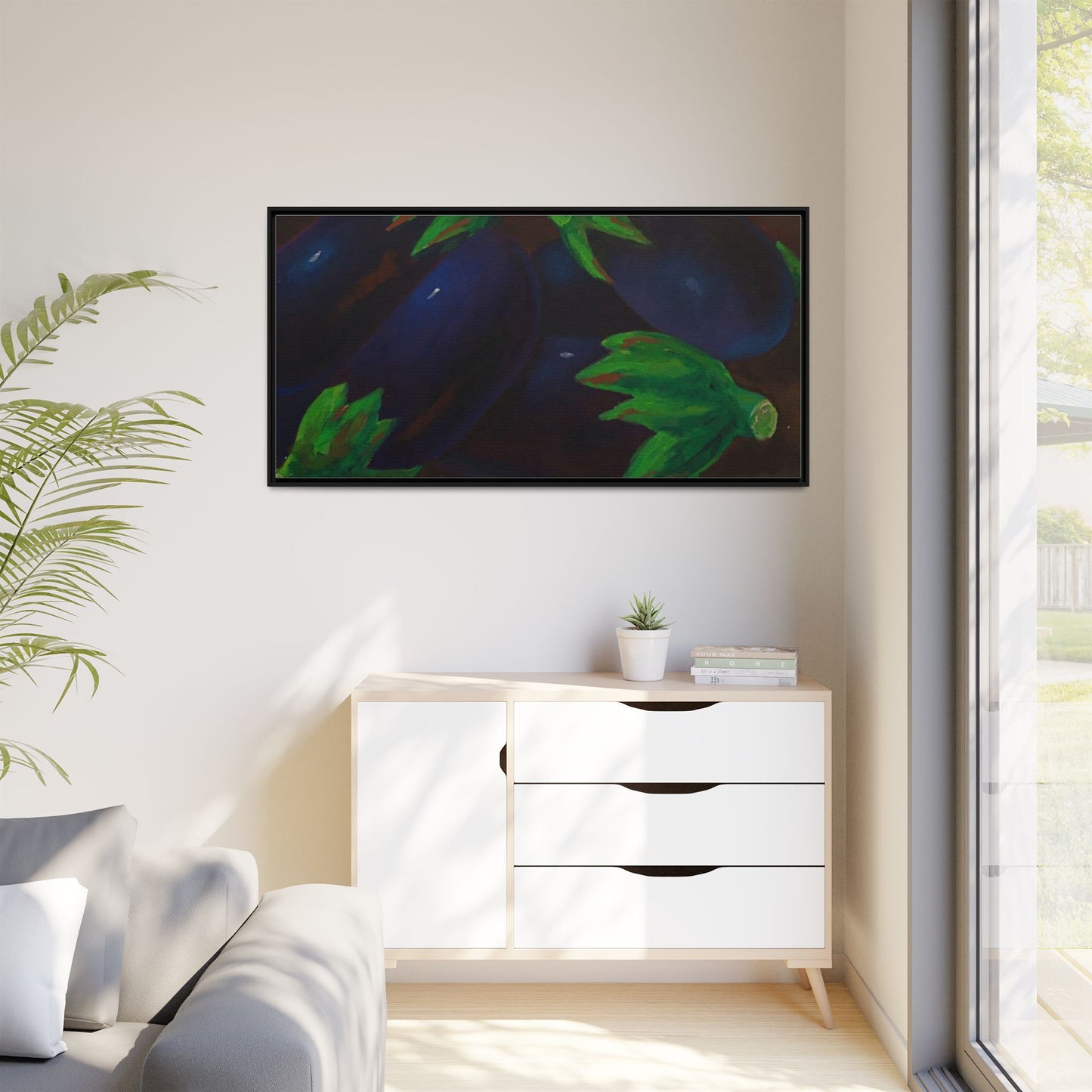 Canvas Wall Art - Tropical Eggplant Design