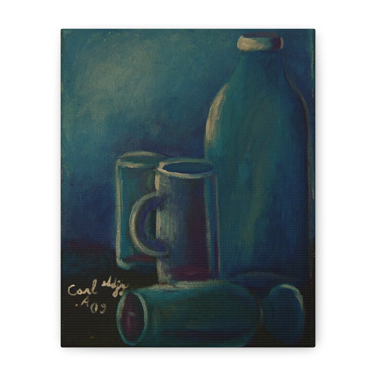 Canvas Art - Glass and Bottle Design