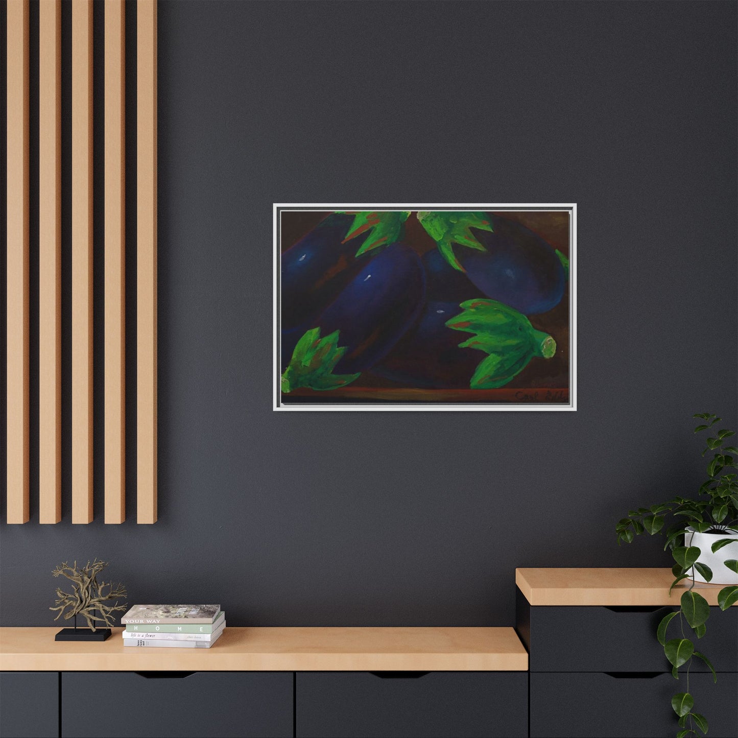 Canvas Wall Art - Tropical Eggplant Design
