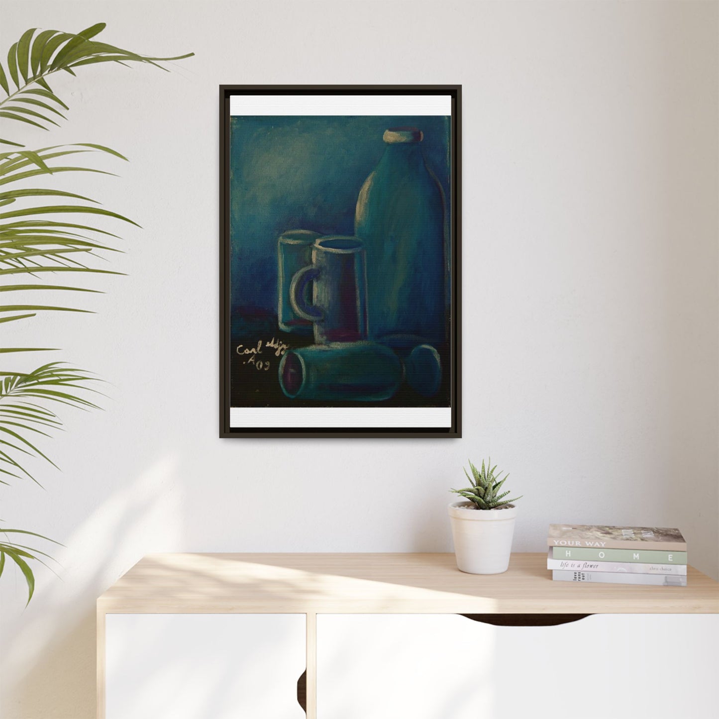 Canvas Wall Art Bottle and Glass