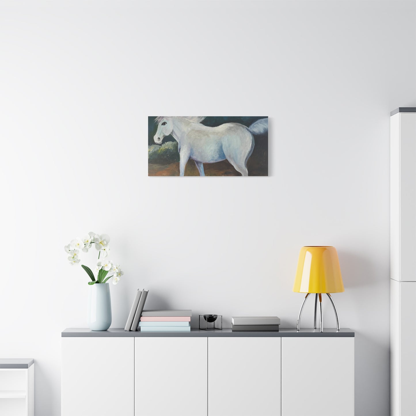 Canvas Art Print - White Horse
