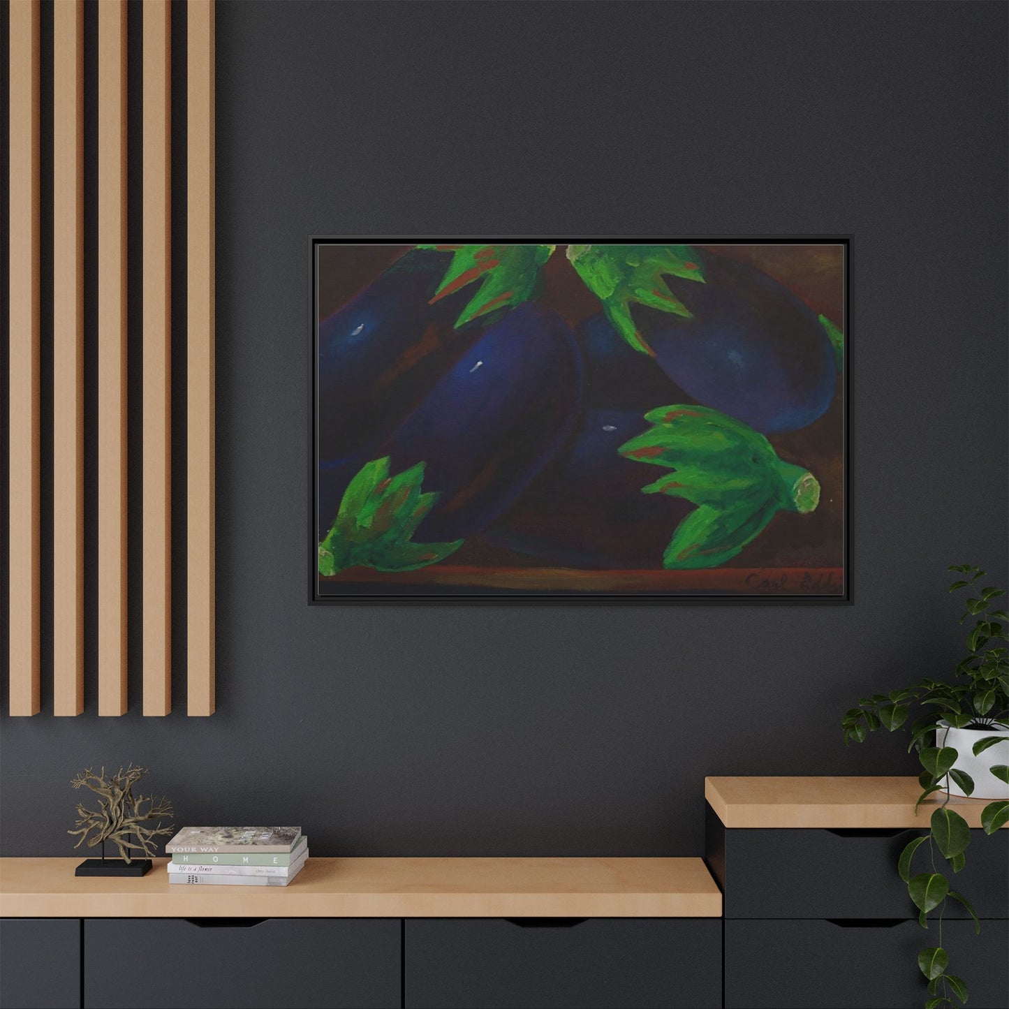 Canvas Wall Art - Tropical Eggplant Design