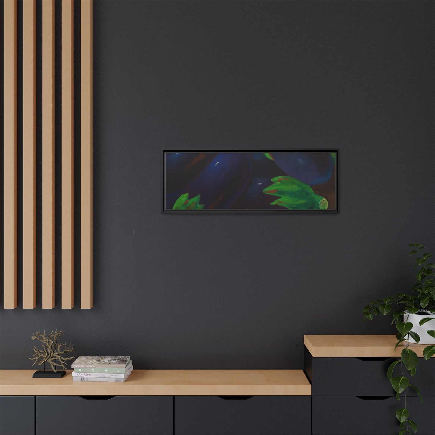 Canvas Wall Art - Tropical Eggplant Design