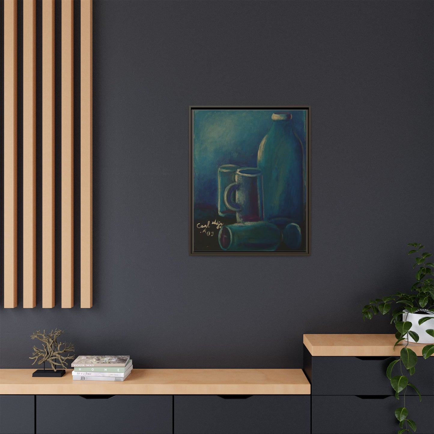 Canvas Wall Art Bottle and Glass