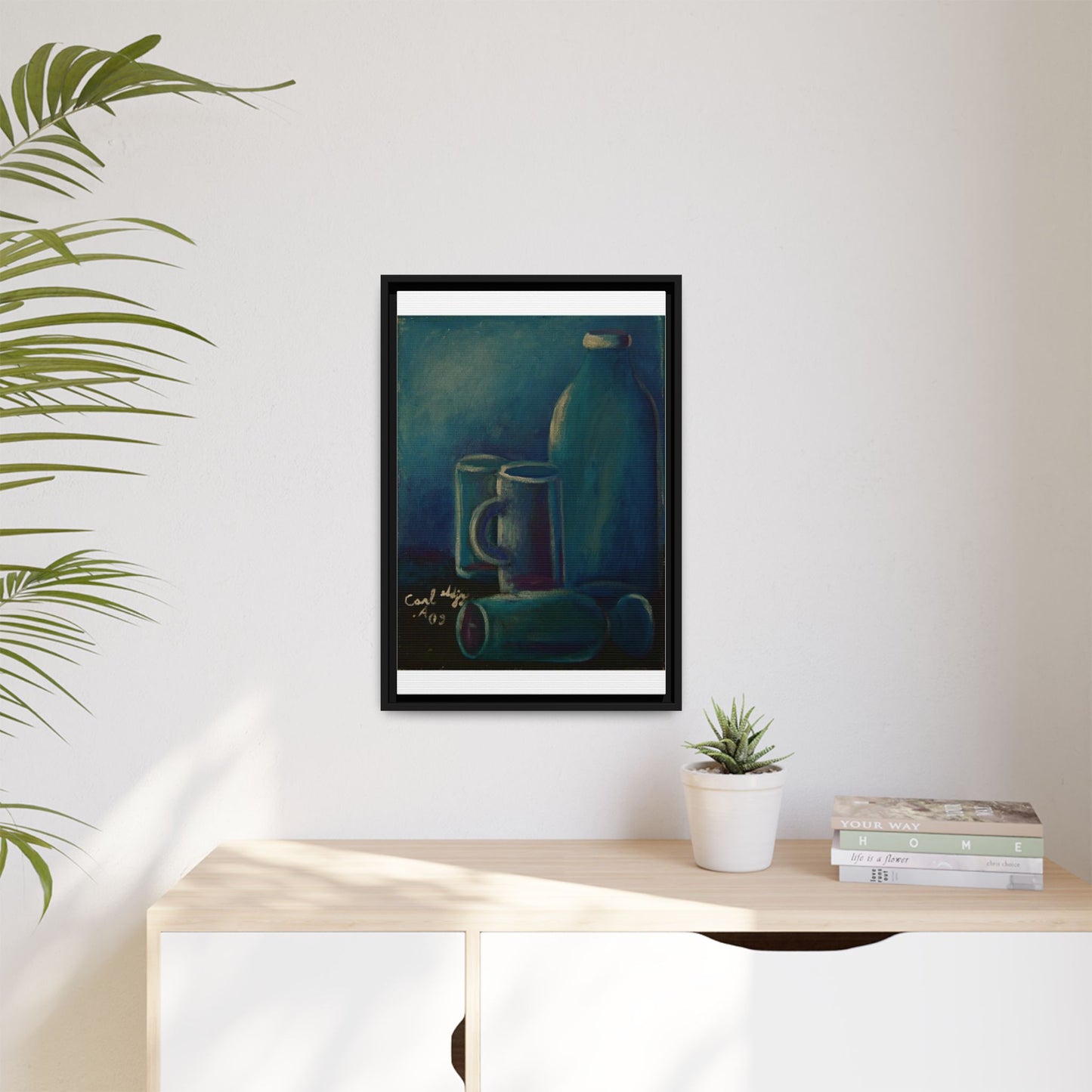 Canvas Wall Art Bottle and Glass