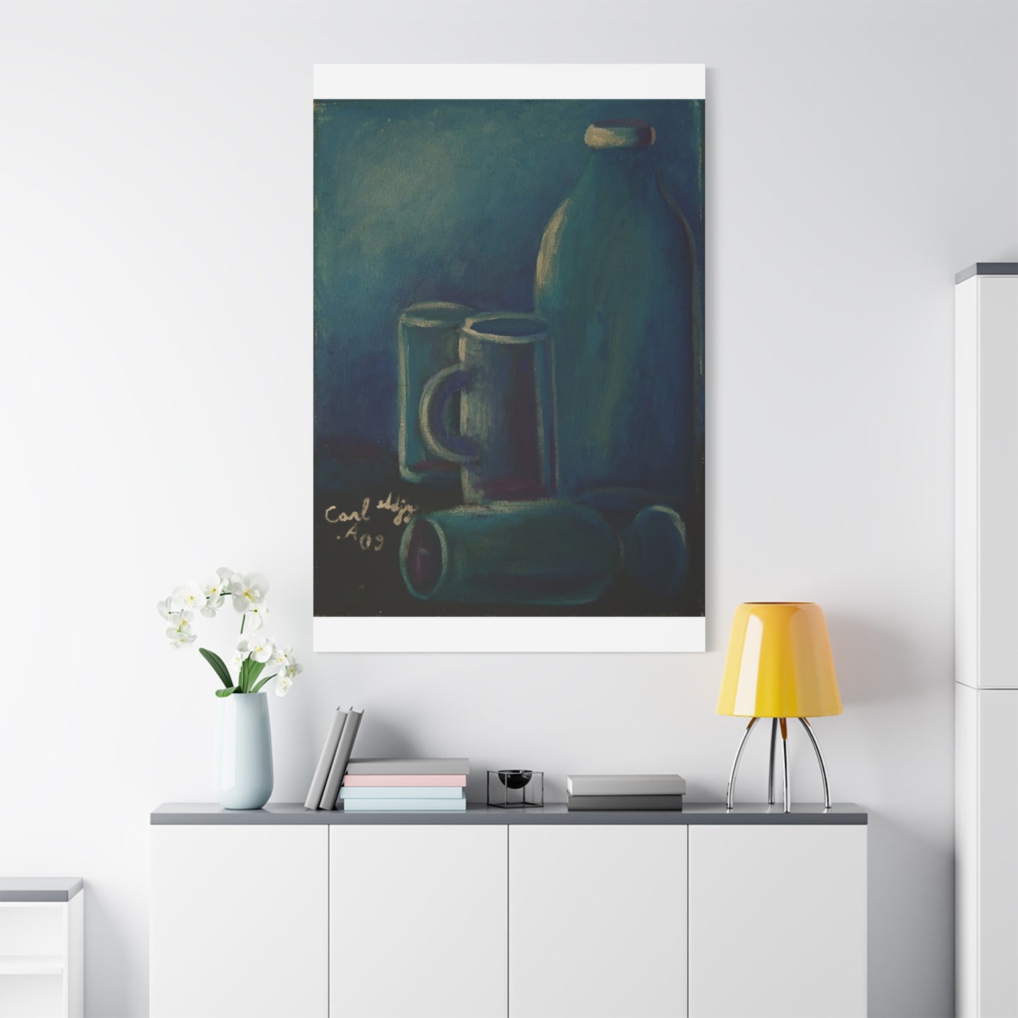 Canvas Art - Glass and Bottle Design