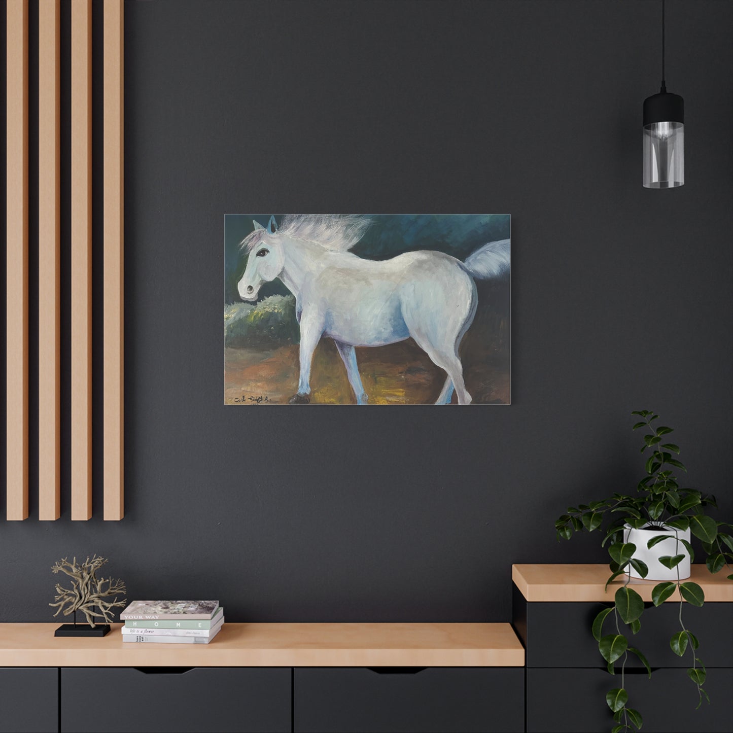 Canvas Art Print - White Horse