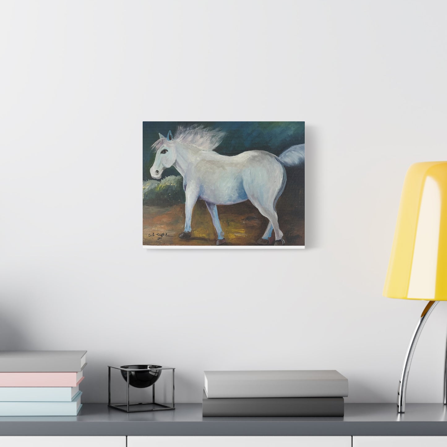 Canvas Art Print - White Horse
