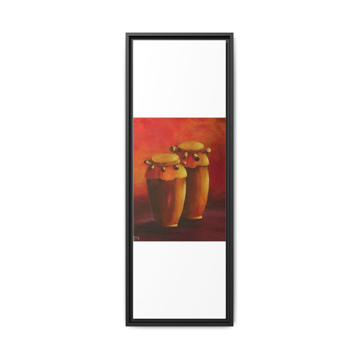 Canvas Wall Art - Haiti Cultural Drum, Matte Canvas, Framed