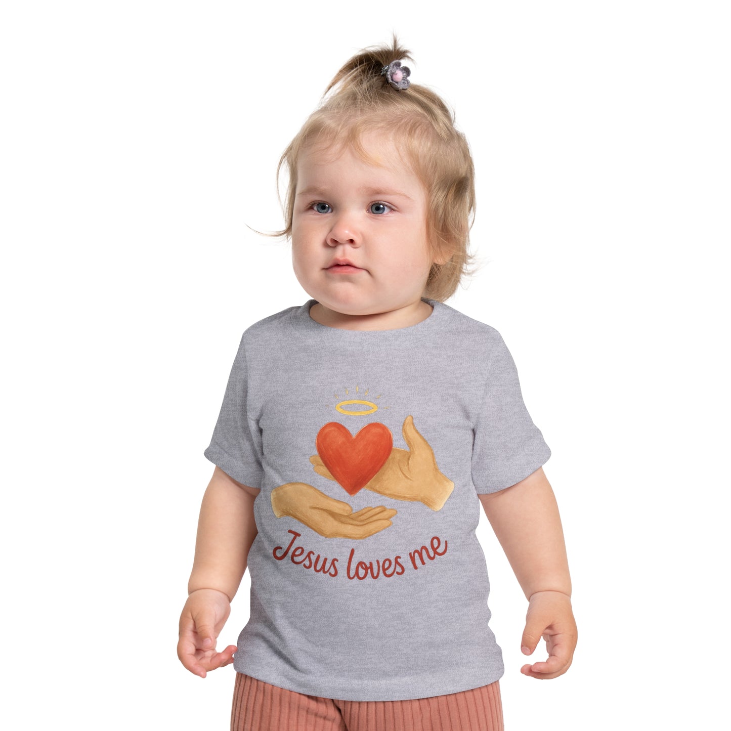Children's Faith-Themed Tee, Baby Short Sleeve T-Shirt: Cute Jesus Loves Me Shirt, Toddler Gift, Baby Shower, Christian Apparel, Summer Wear