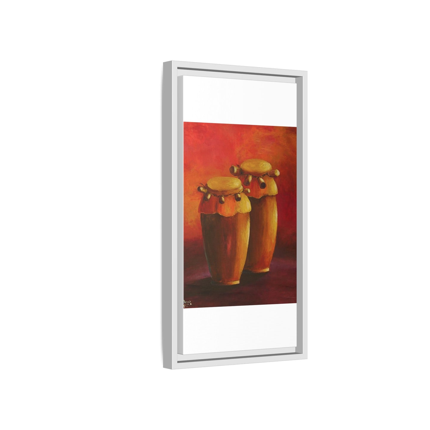Canvas Wall Art - Haiti Cultural Drum, Matte Canvas, Framed