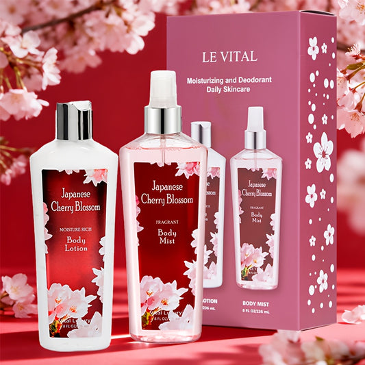 Cherry Blossom Bath & Body Gift Set (8oz Lotion & Spray)