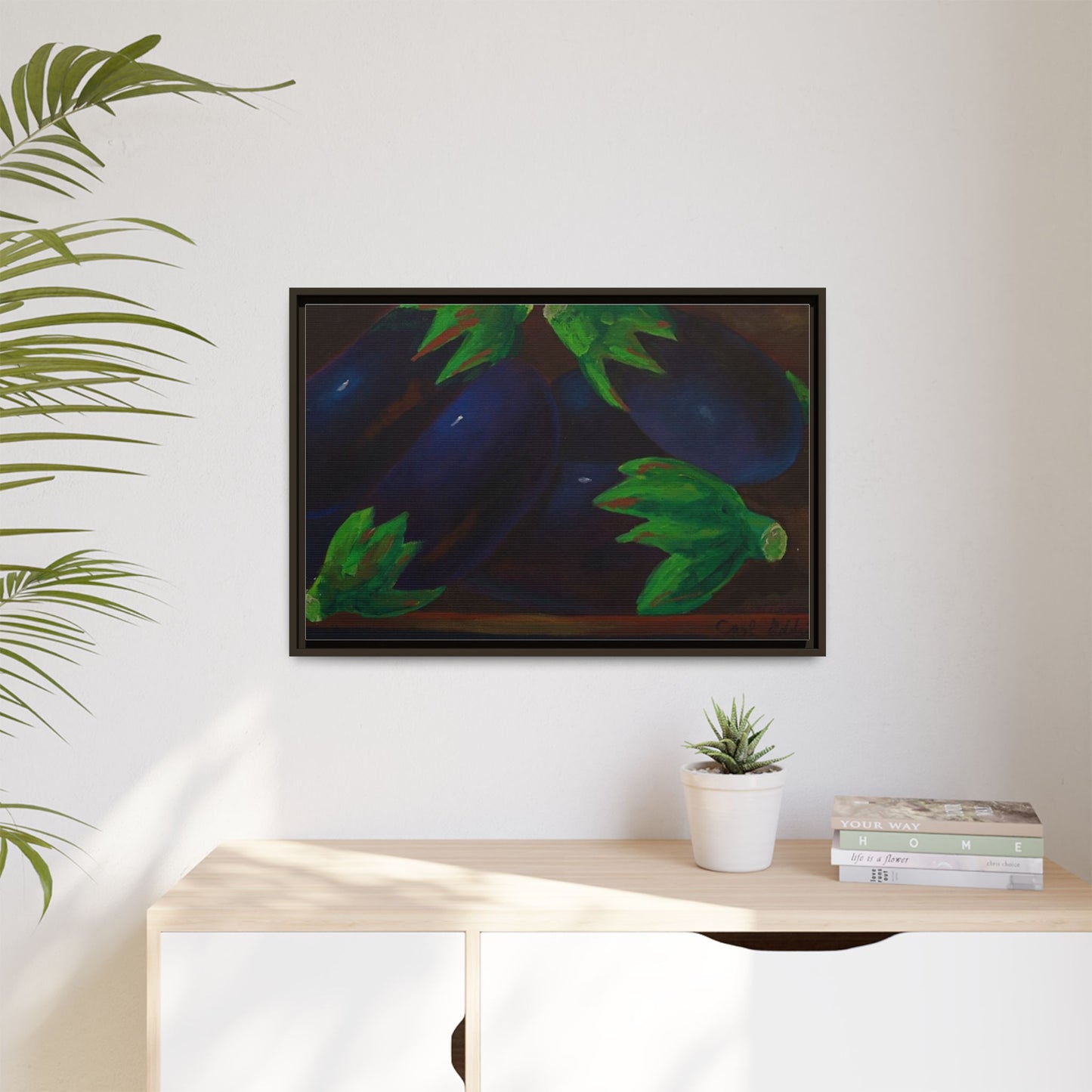 Canvas Wall Art - Tropical Eggplant Design