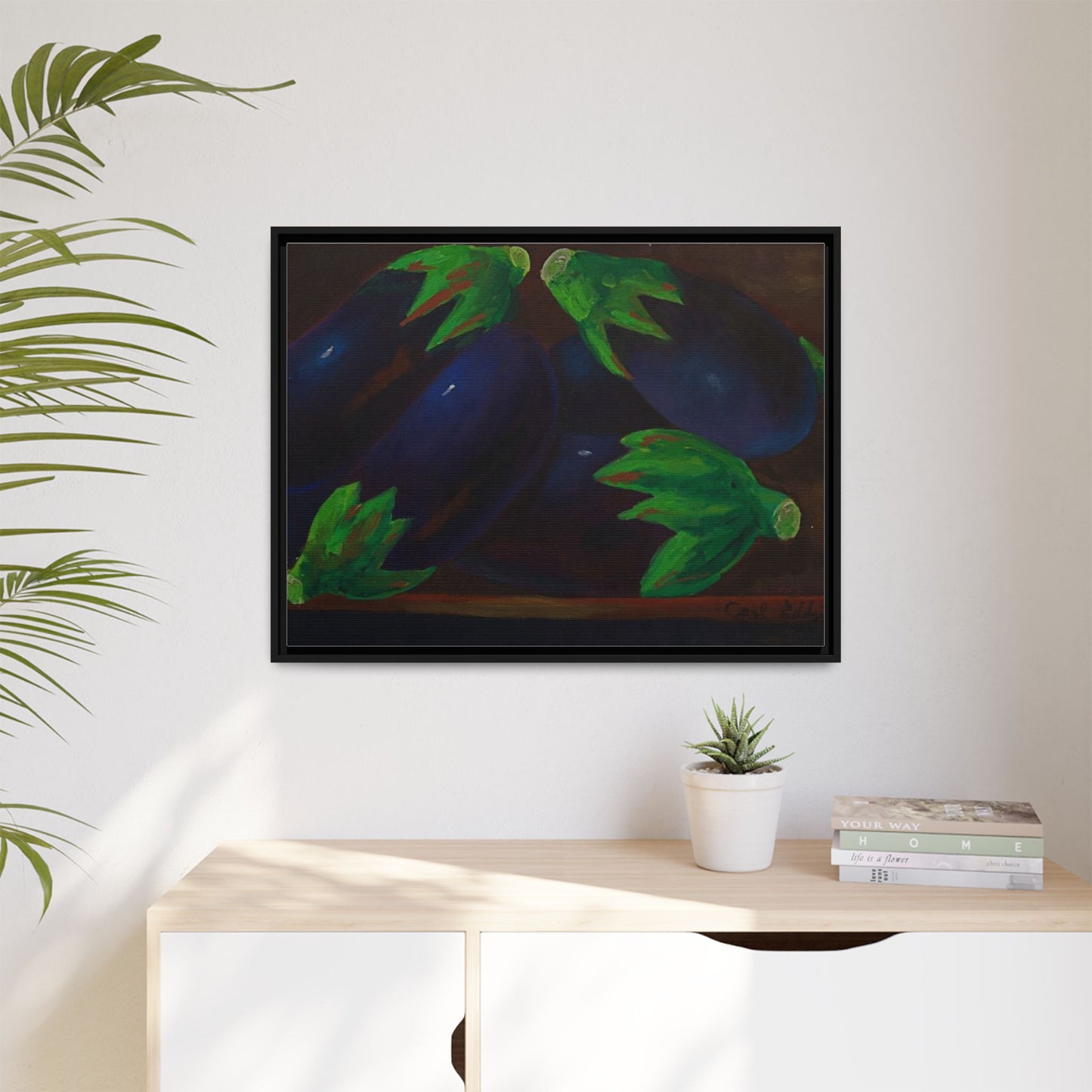 Canvas Wall Art - Tropical Eggplant Design