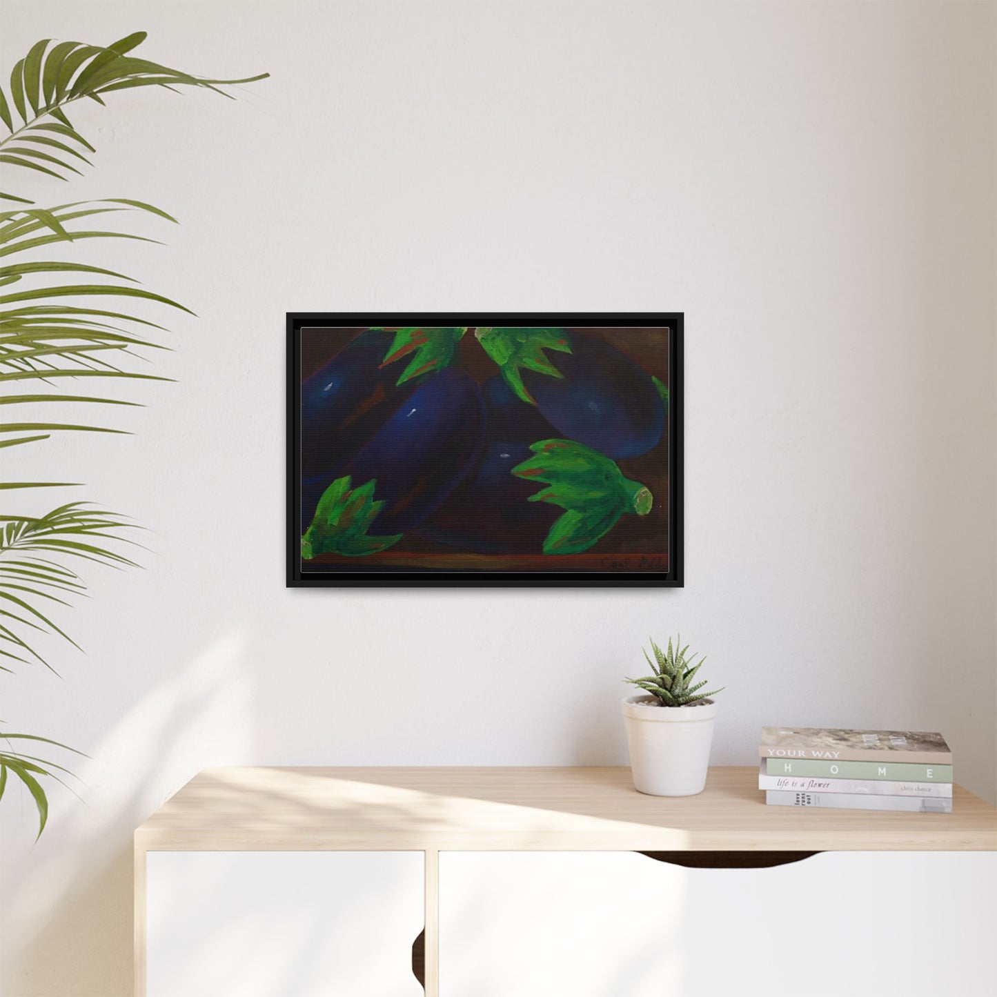 Canvas Wall Art - Tropical Eggplant Design