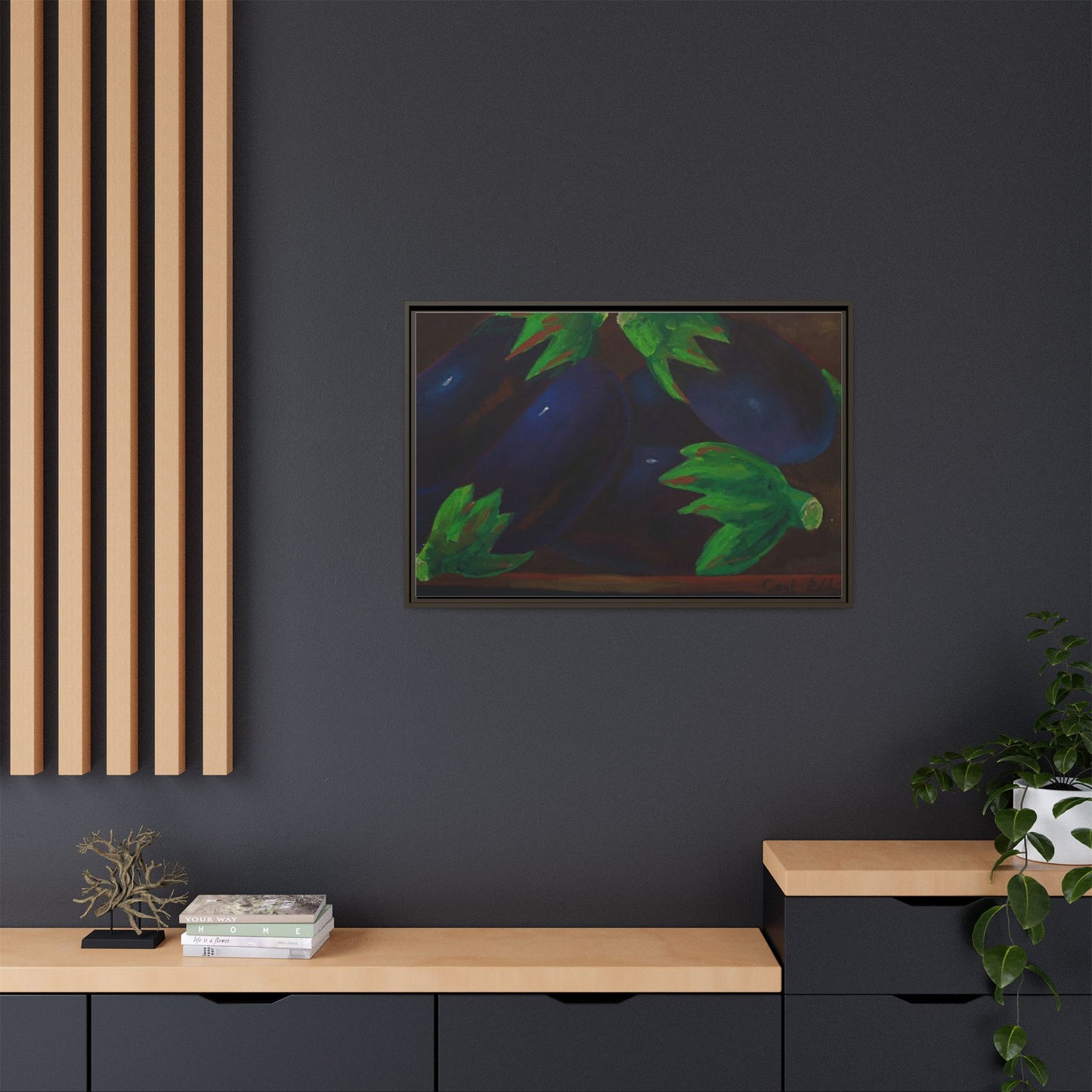 Canvas Wall Art - Tropical Eggplant Design