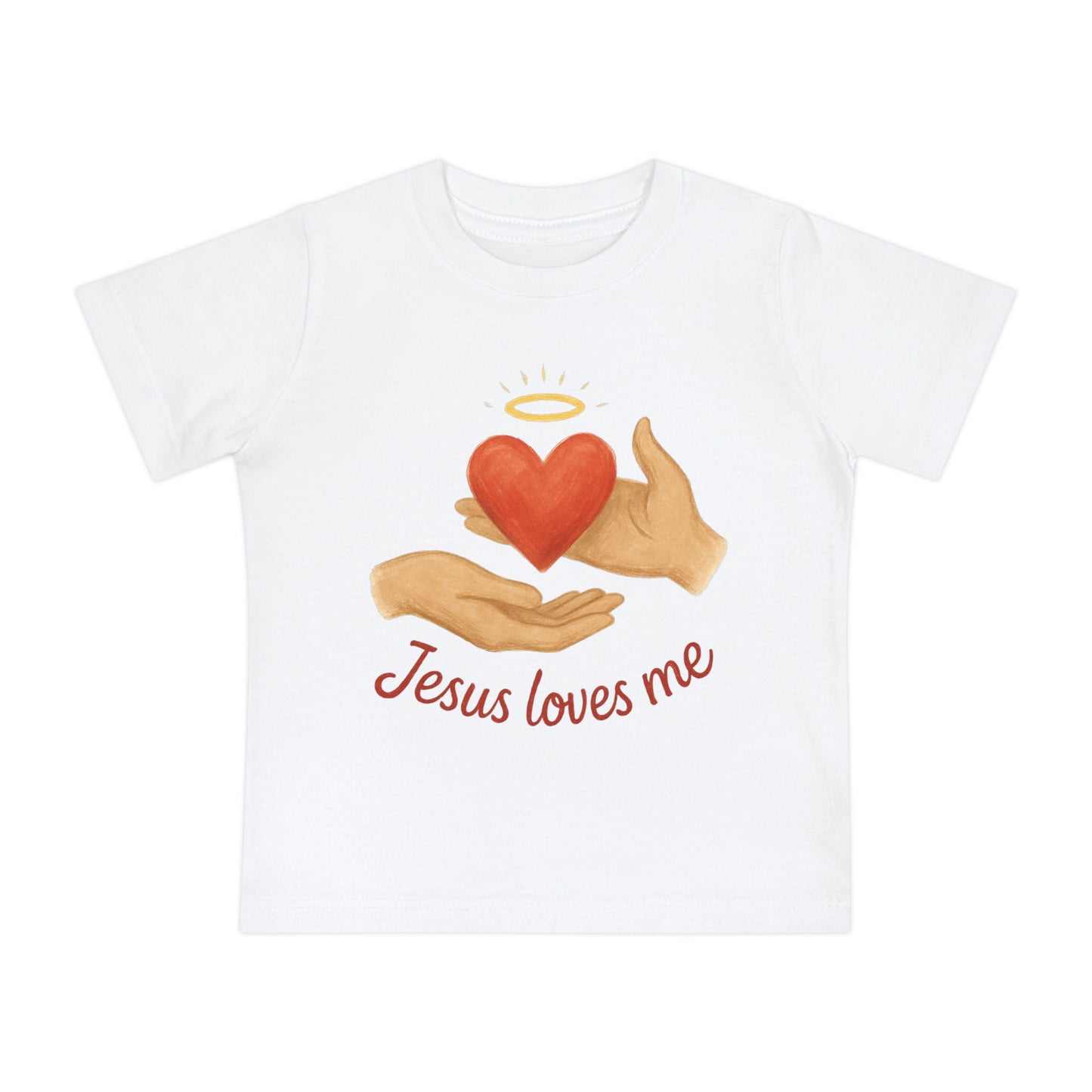 Children's Faith-Themed Tee, Baby Short Sleeve T-Shirt: Cute Jesus Loves Me Shirt, Toddler Gift, Baby Shower, Christian Apparel, Summer Wear