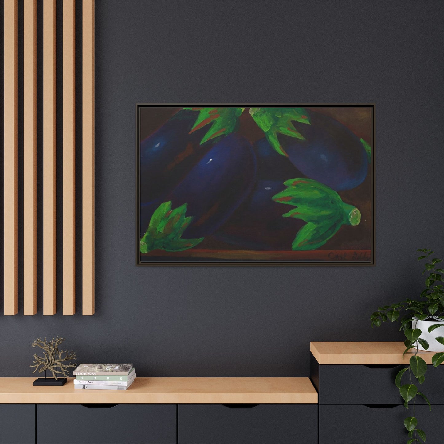 Canvas Wall Art - Tropical Eggplant Design