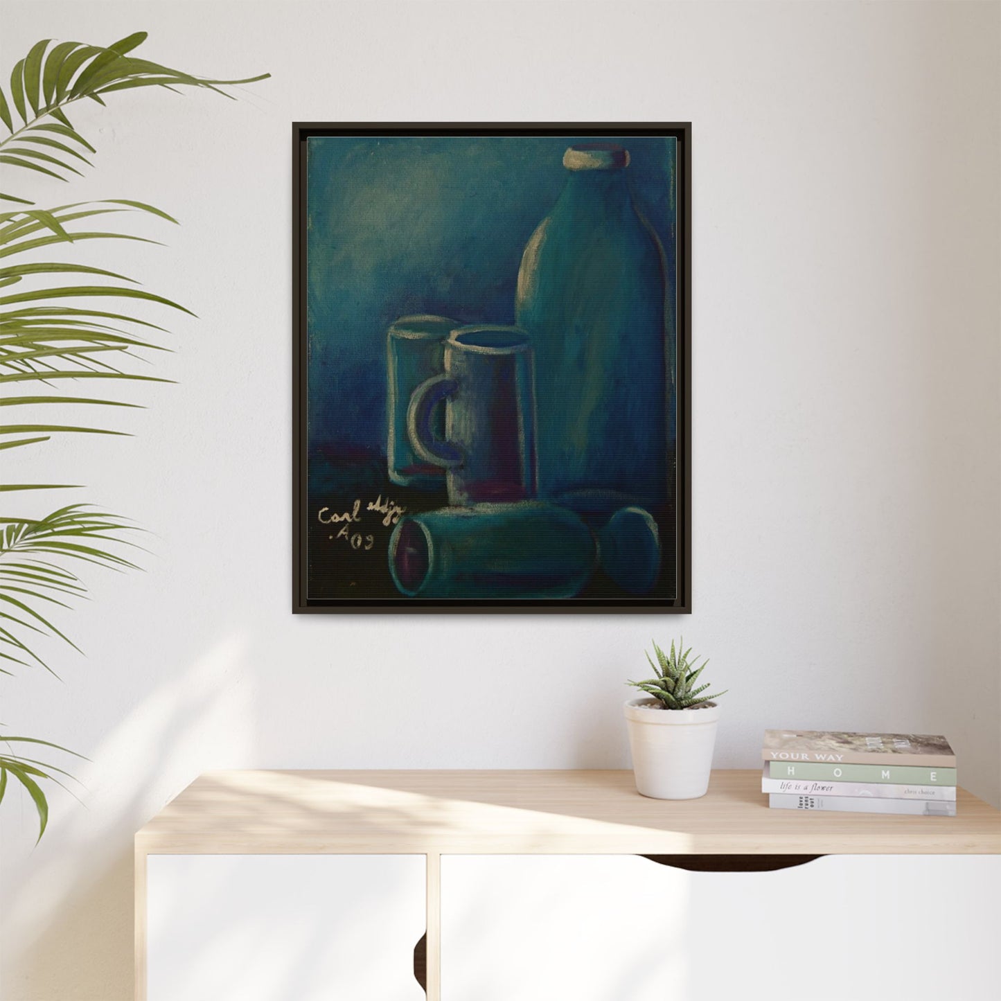 Canvas Wall Art Bottle and Glass