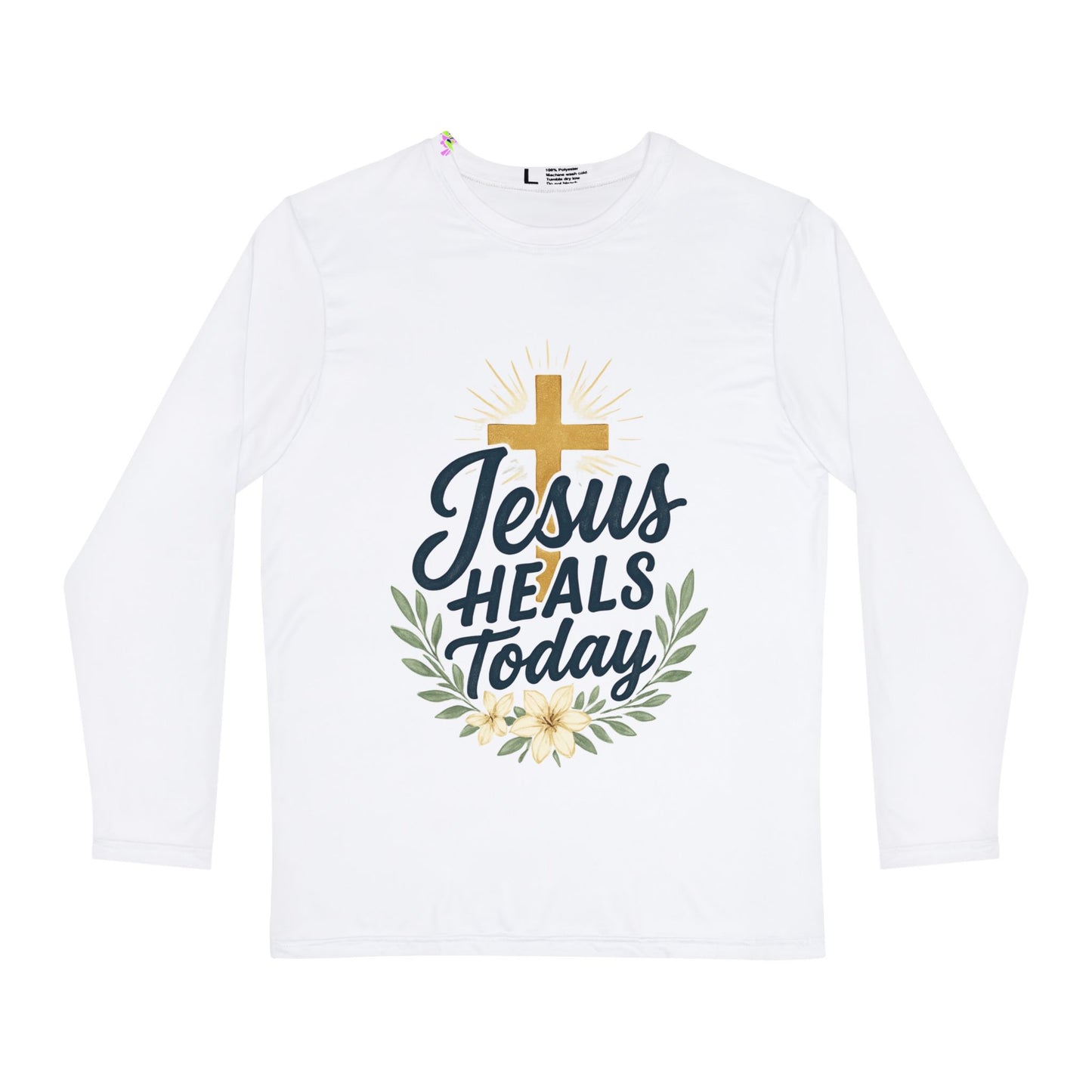 Men's Long Sleeve Christian Shirt, Faith Shirt, Inspirational Apparel, Jesus Heals Today Tee, Religious Gift