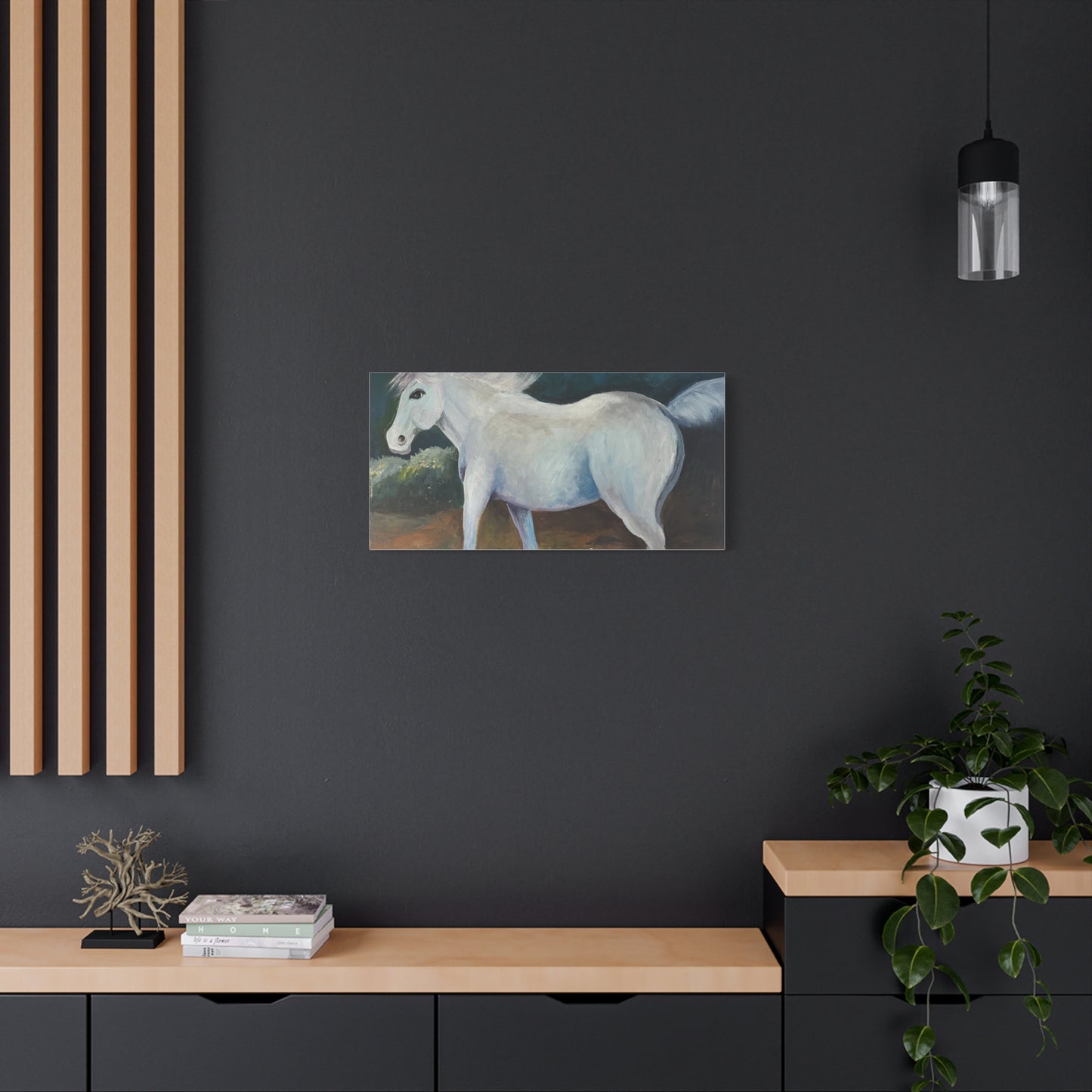 Canvas Art Print - White Horse