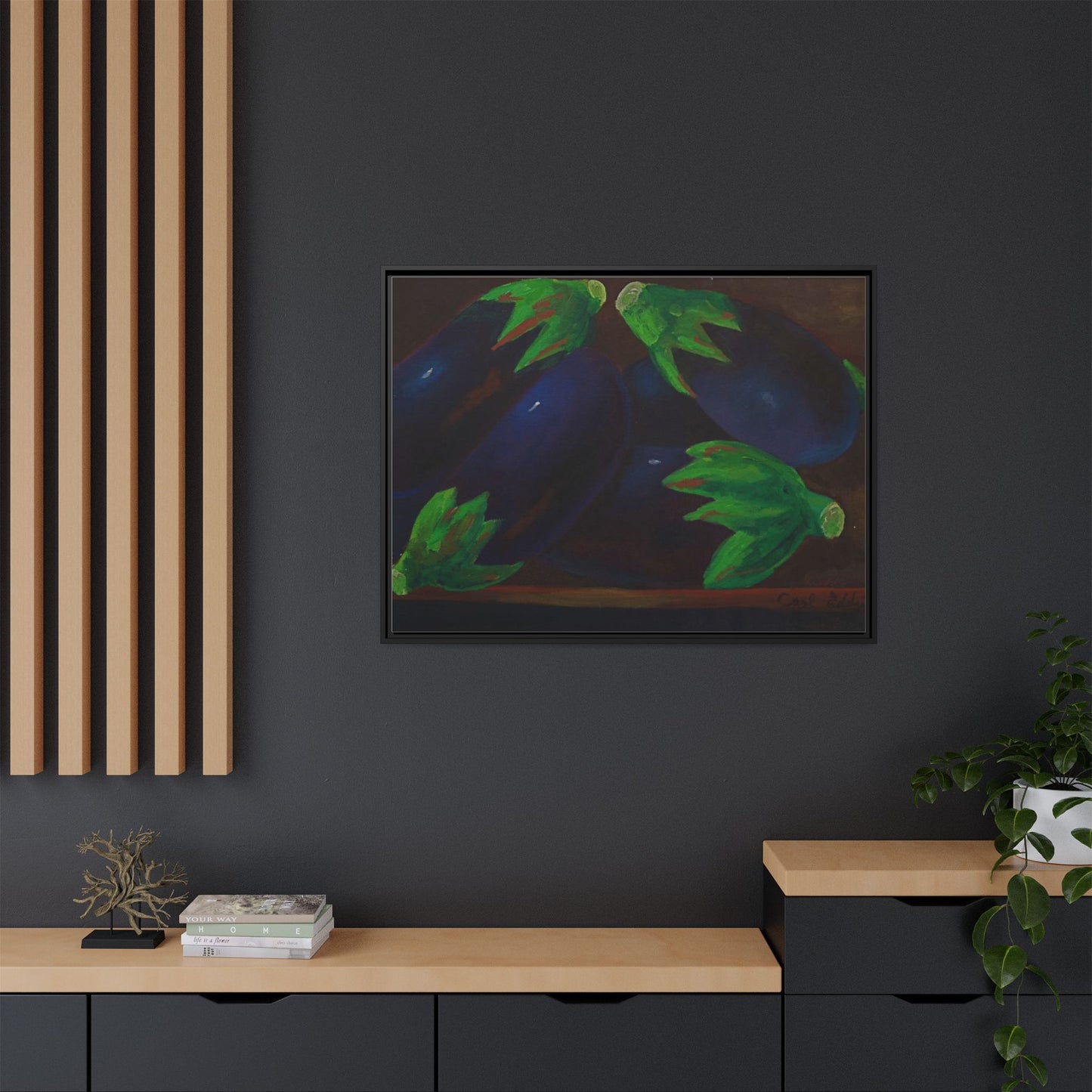 Canvas Wall Art - Tropical Eggplant Design