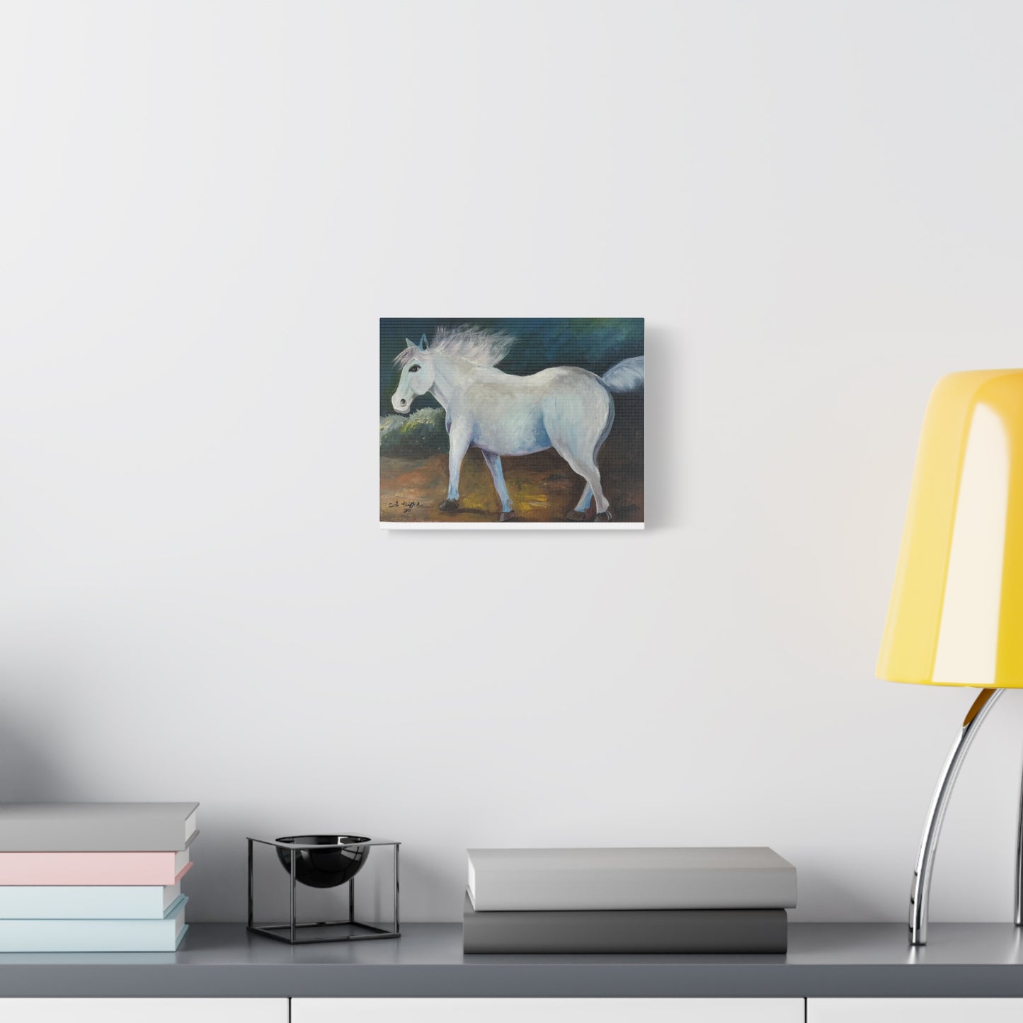 Canvas Art Print - White Horse