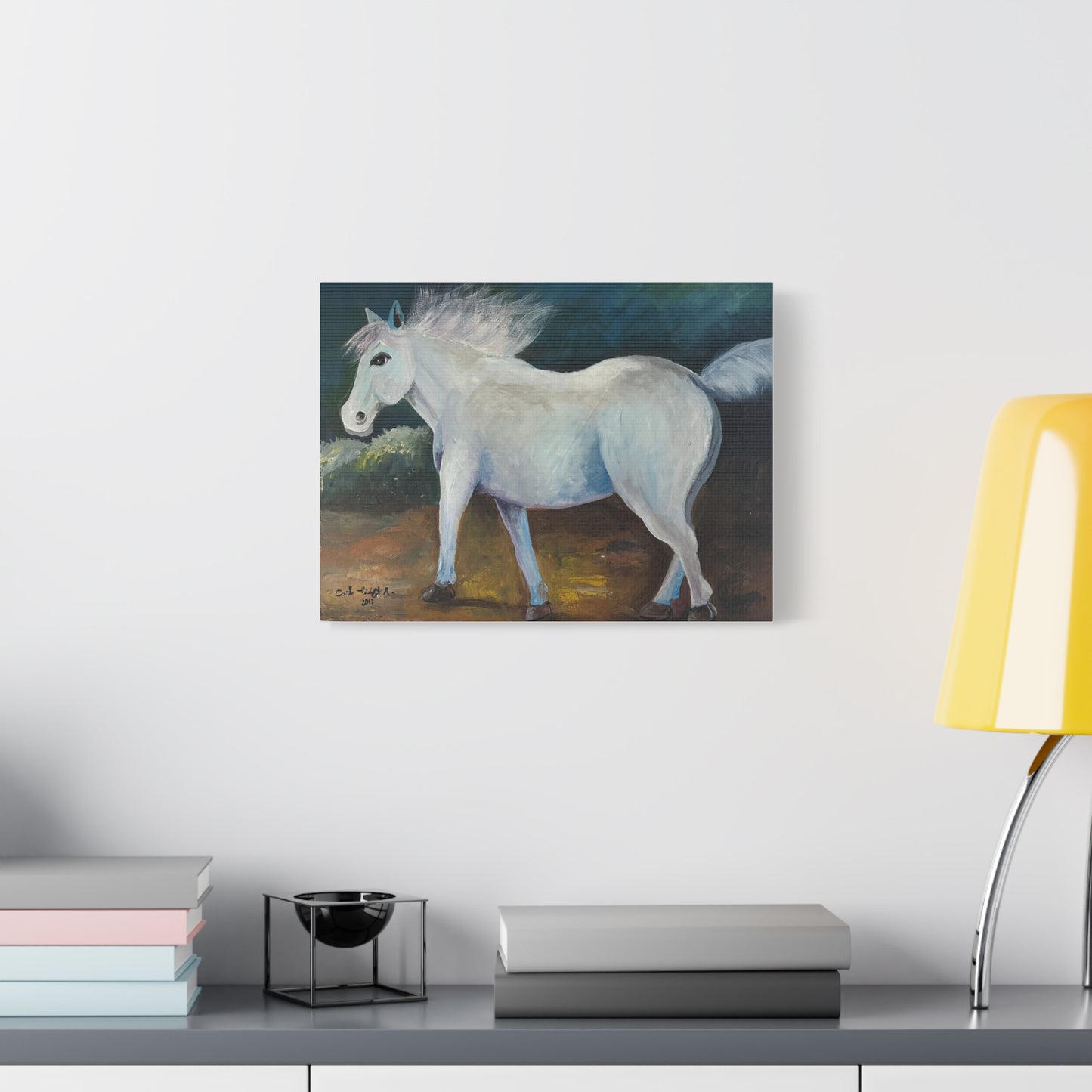 Canvas Art Print - White Horse