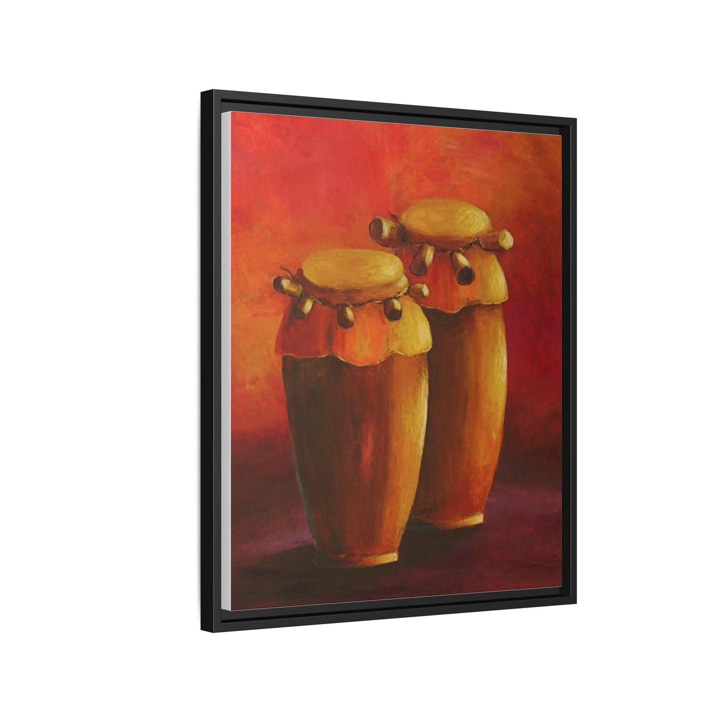 Canvas Wall Art - Haiti Cultural Drum, Matte Canvas, Framed