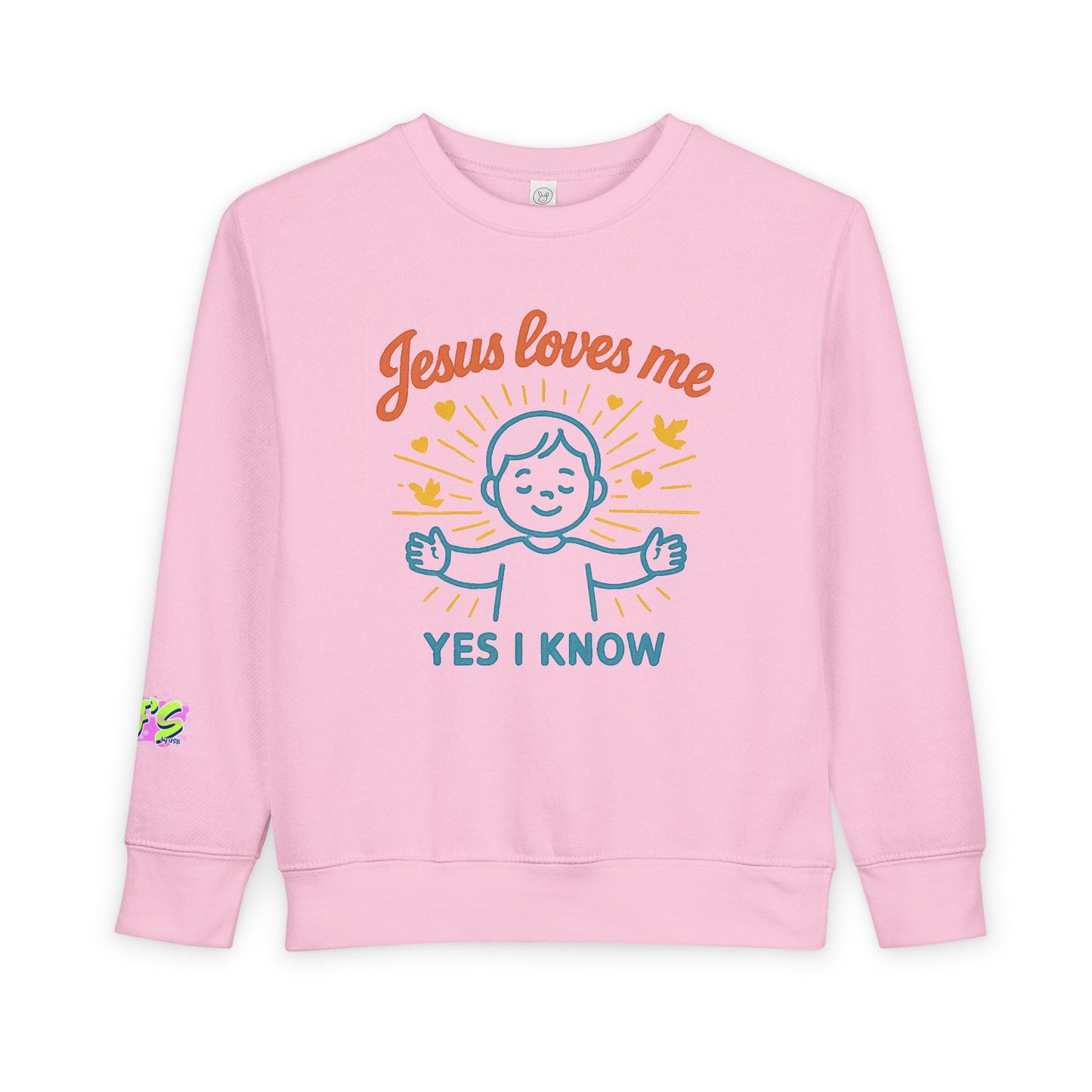 Toddler Sweatshirt - Jesus Loves Me, Cute Kids' Crewneck, Faith-Inspired Apparel, Perfect for Church and Gifts