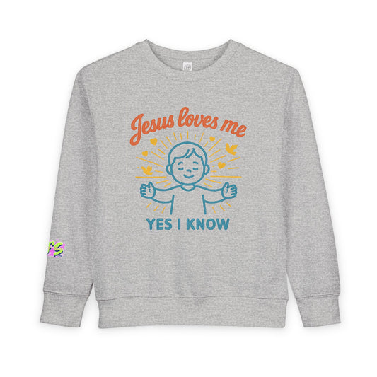 Toddler Sweatshirt - Jesus Loves Me, Cute Kids' Crewneck, Faith-Inspired Apparel, Perfect for Church and Gifts