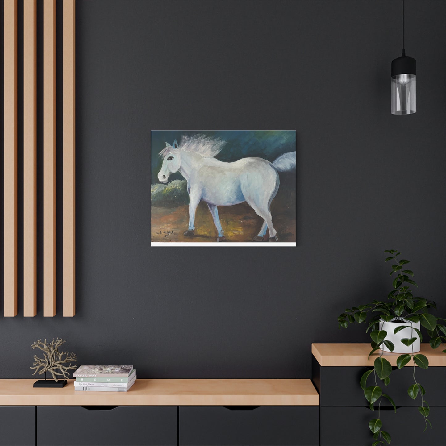 Canvas Art Print - White Horse
