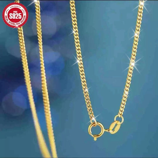 1.2mm 925 Sterling Silver Gold Plated Side Chain - 16-24"
