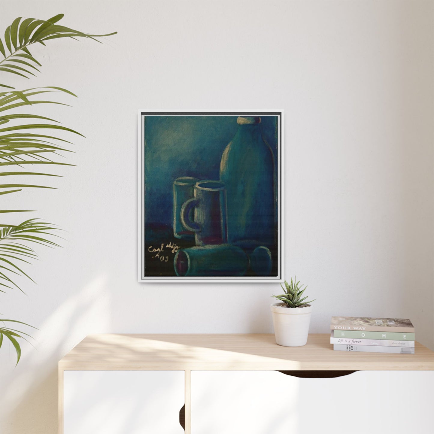 Canvas Wall Art Bottle and Glass