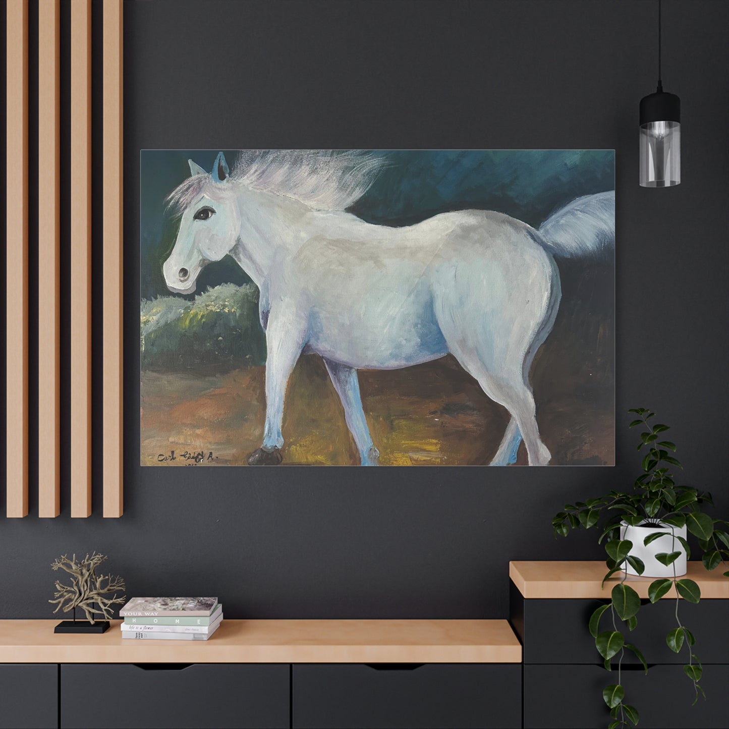 Canvas Art Print - White Horse