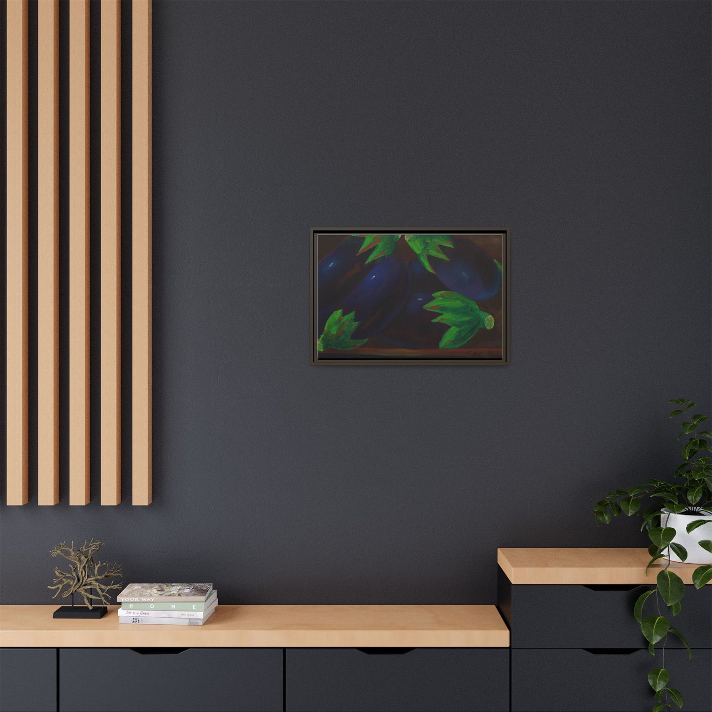 Canvas Wall Art - Tropical Eggplant Design