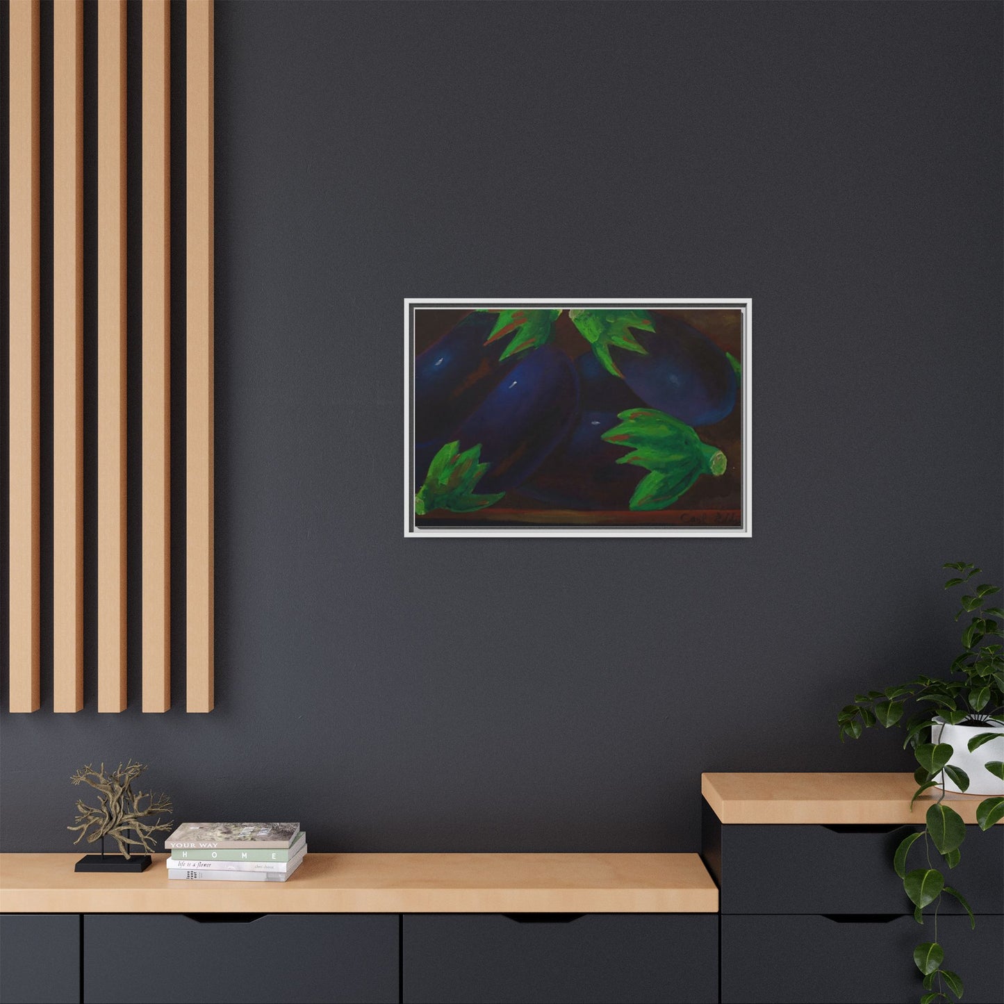 Canvas Wall Art - Tropical Eggplant Design
