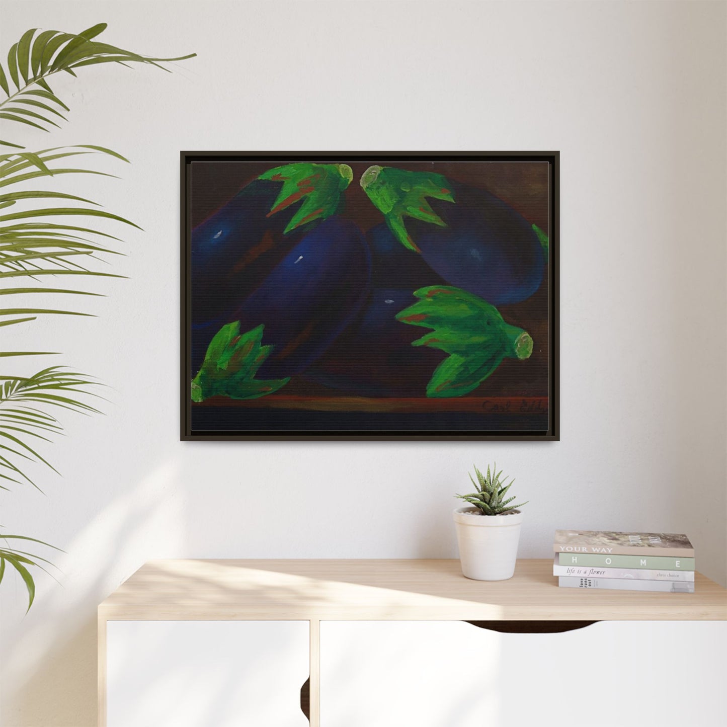 Canvas Wall Art - Tropical Eggplant Design