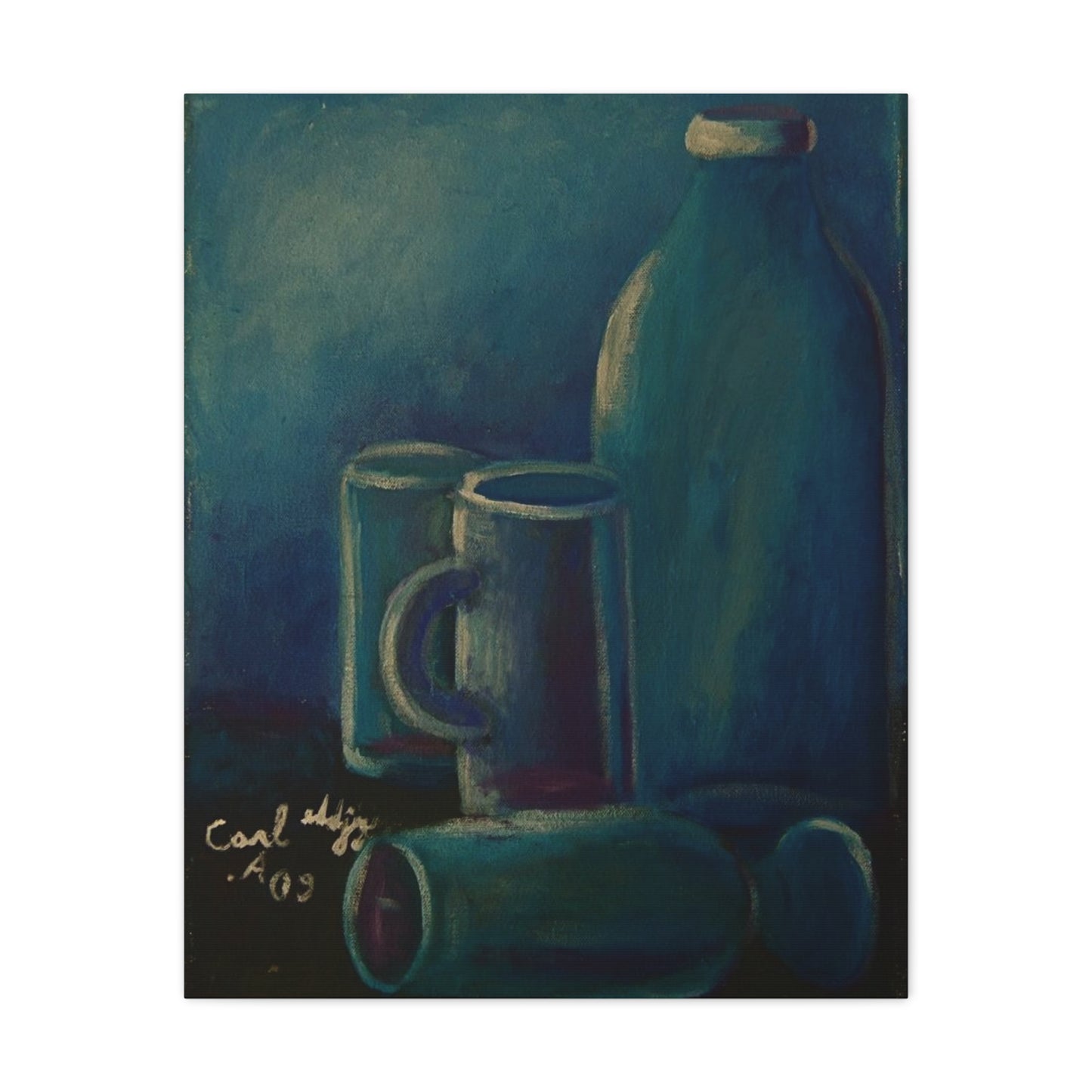 Canvas Art - Glass and Bottle Design