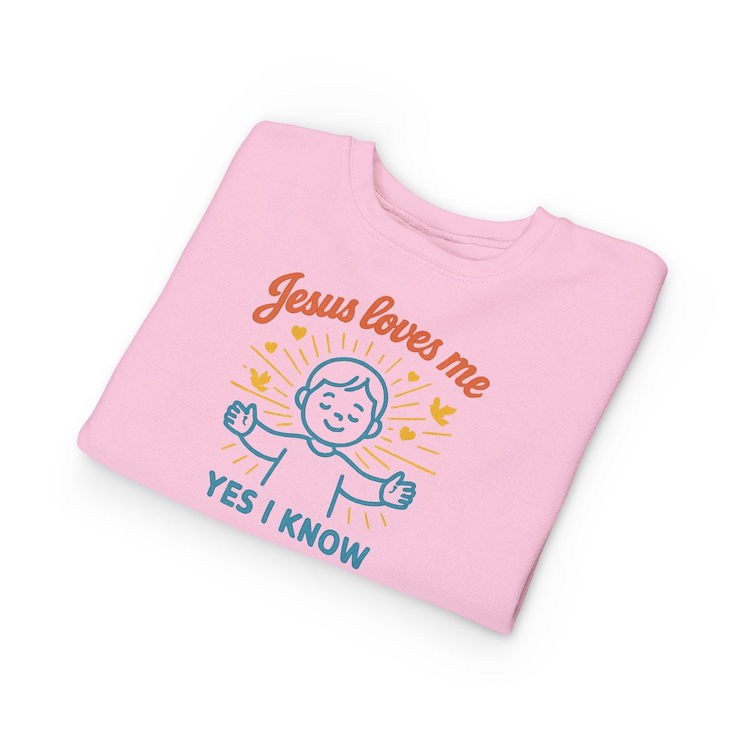 Toddler Sweatshirt - Jesus Loves Me, Cute Kids' Crewneck, Faith-Inspired Apparel, Perfect for Church and Gifts