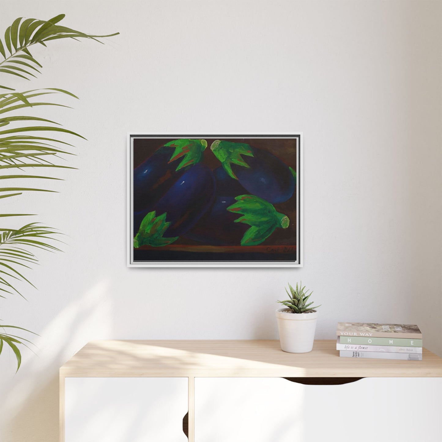Canvas Wall Art - Tropical Eggplant Design