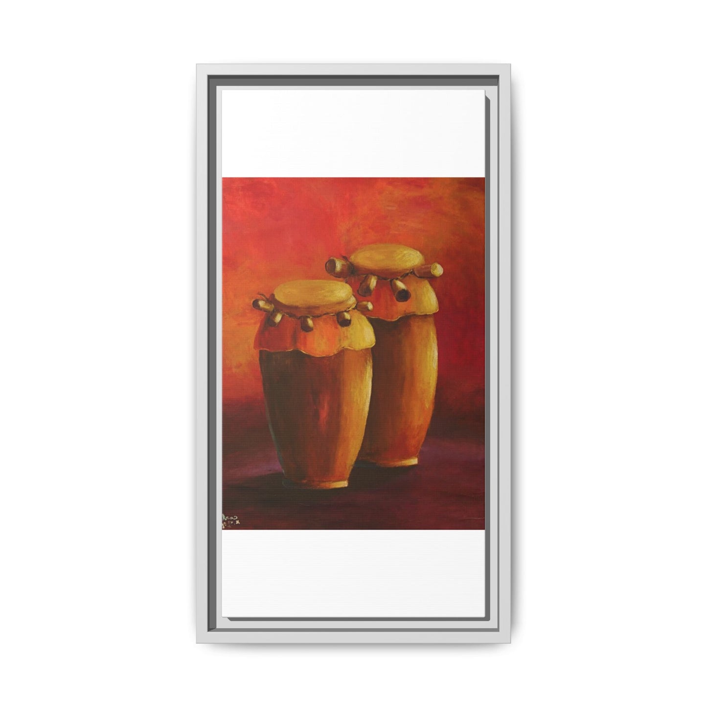 Canvas Wall Art - Haiti Cultural Drum, Matte Canvas, Framed