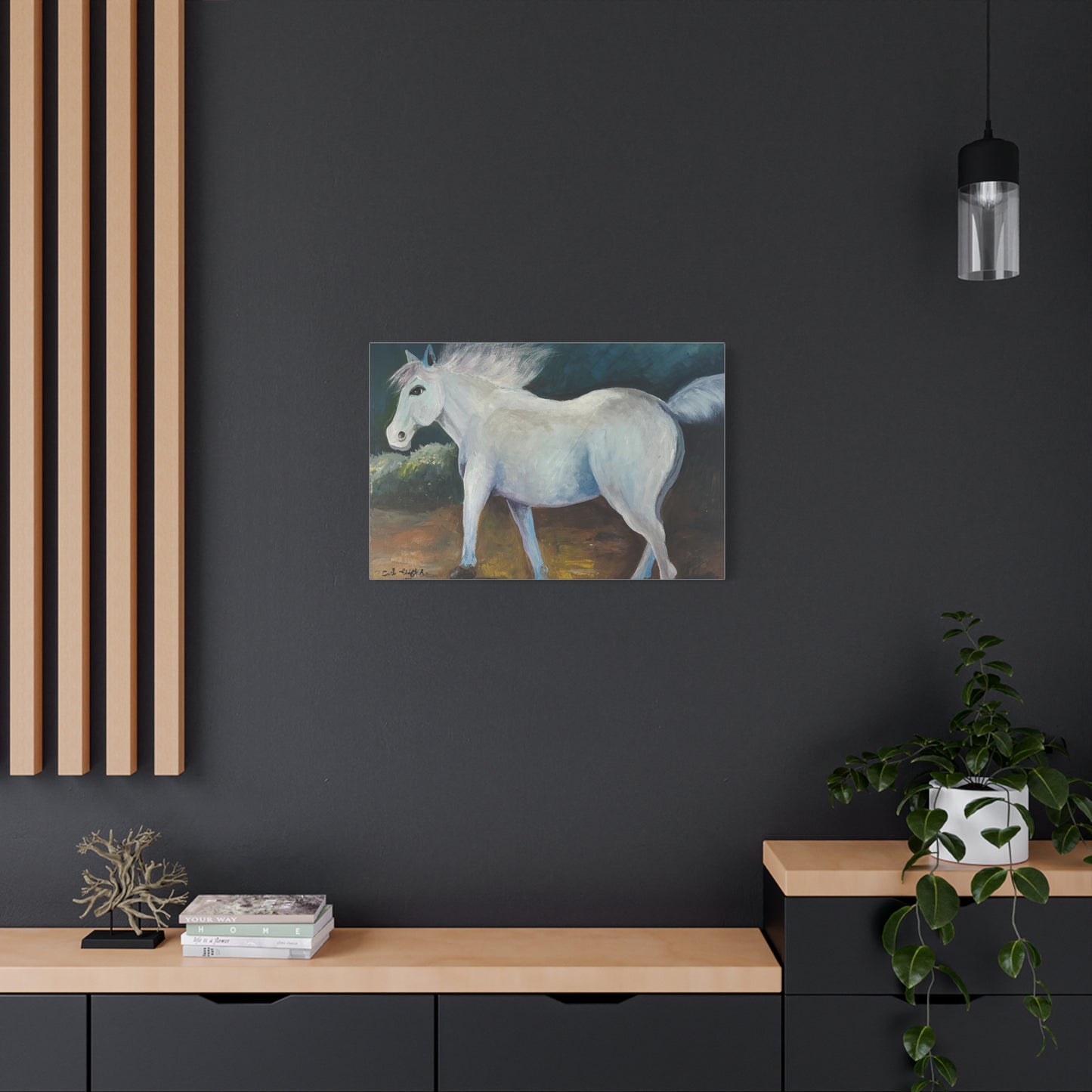 Canvas Art Print - White Horse
